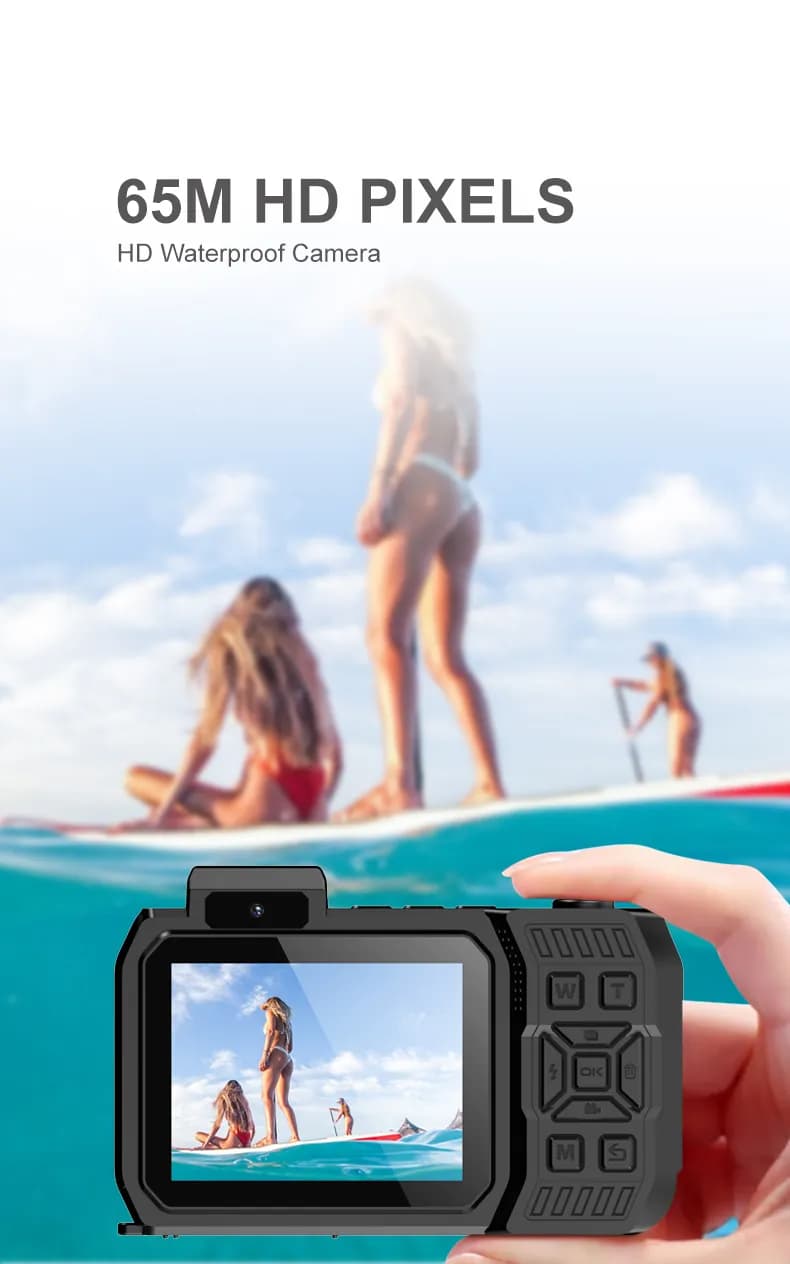 Porodo Waterproof Digital Camera Dual Screen & 18x Zoom — Black 3