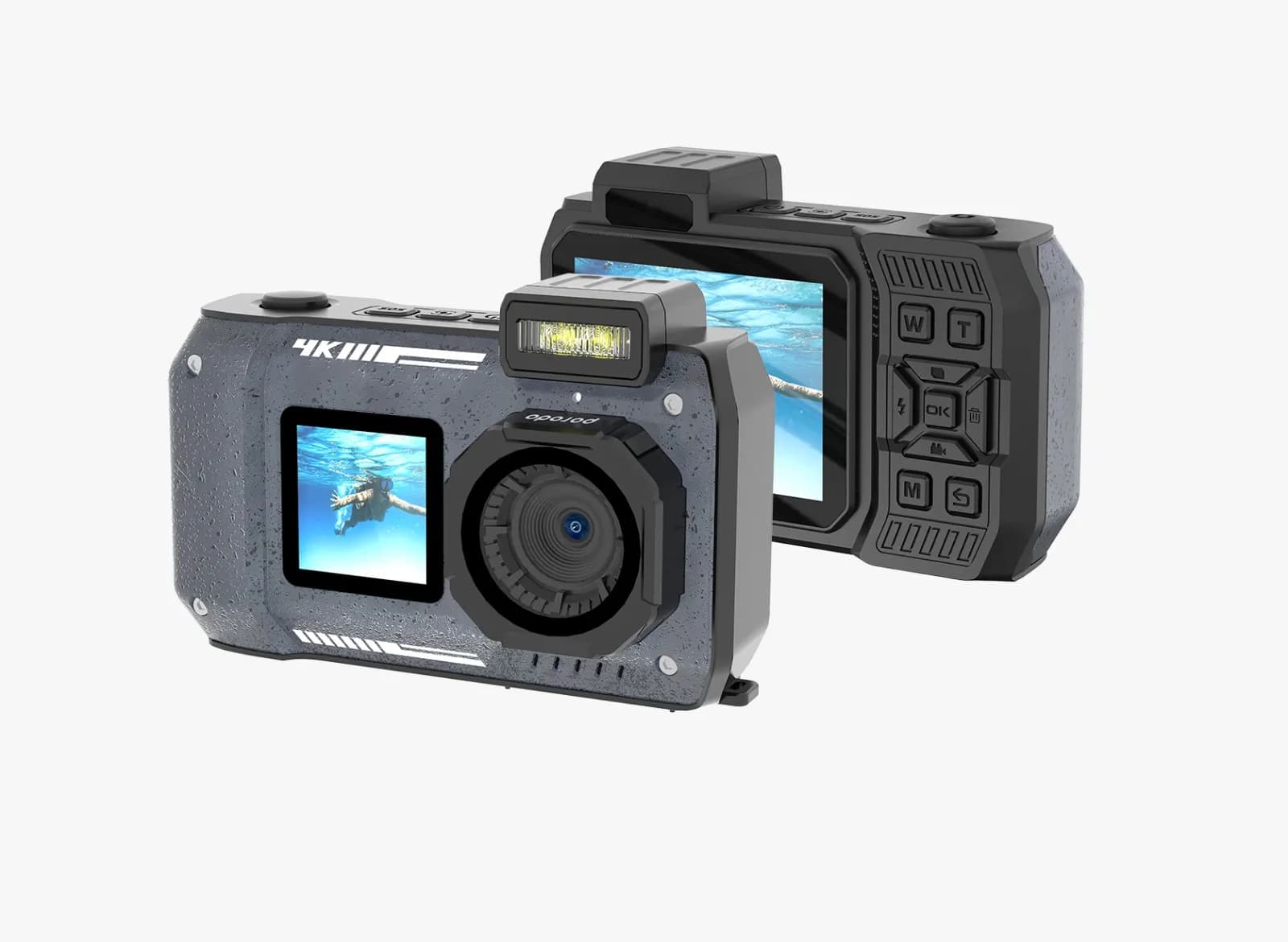 Porodo Waterproof Digital Camera Dual Screen & 18x Zoom — Black 4