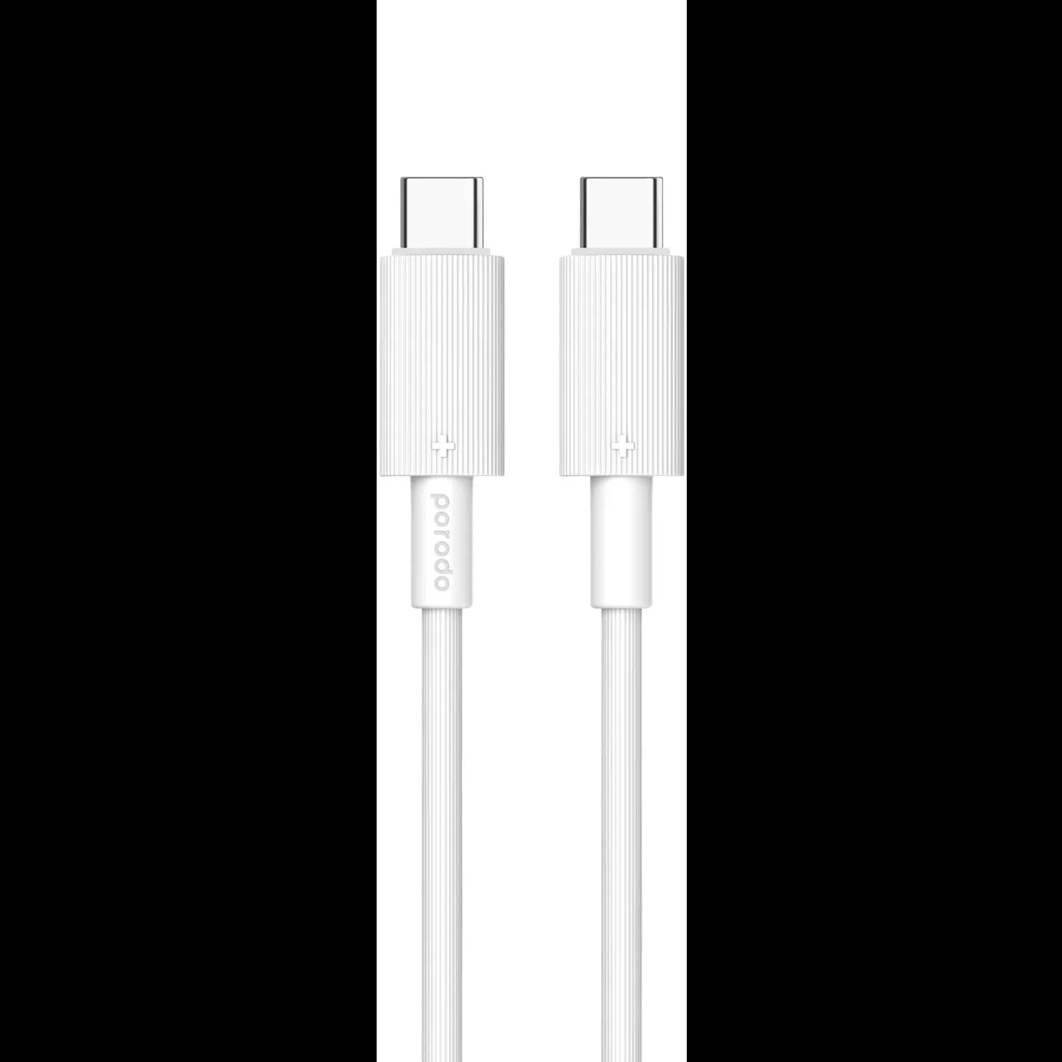 Porodo Type-C to C PVC Cable 1.2m - White — White 2