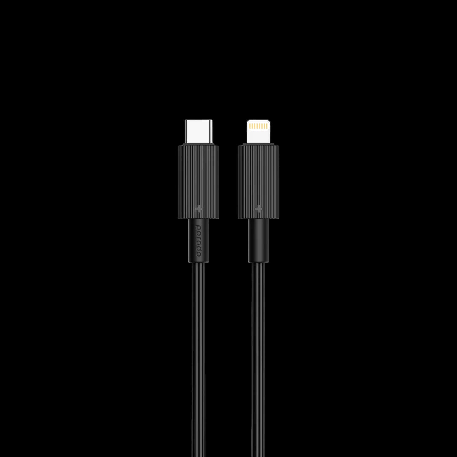Porodo USB-C to Lightning Cable - Durable, 1.2M, Black 1 Porodo USB-C to Lightning Cable - Durable, 1.2M, Black 1