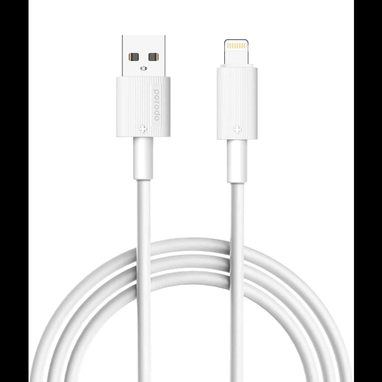Porodo USB A to Lightning Cable 3m, - White — White 1 Porodo USB A to Lightning Cable 3m, - White — White 1