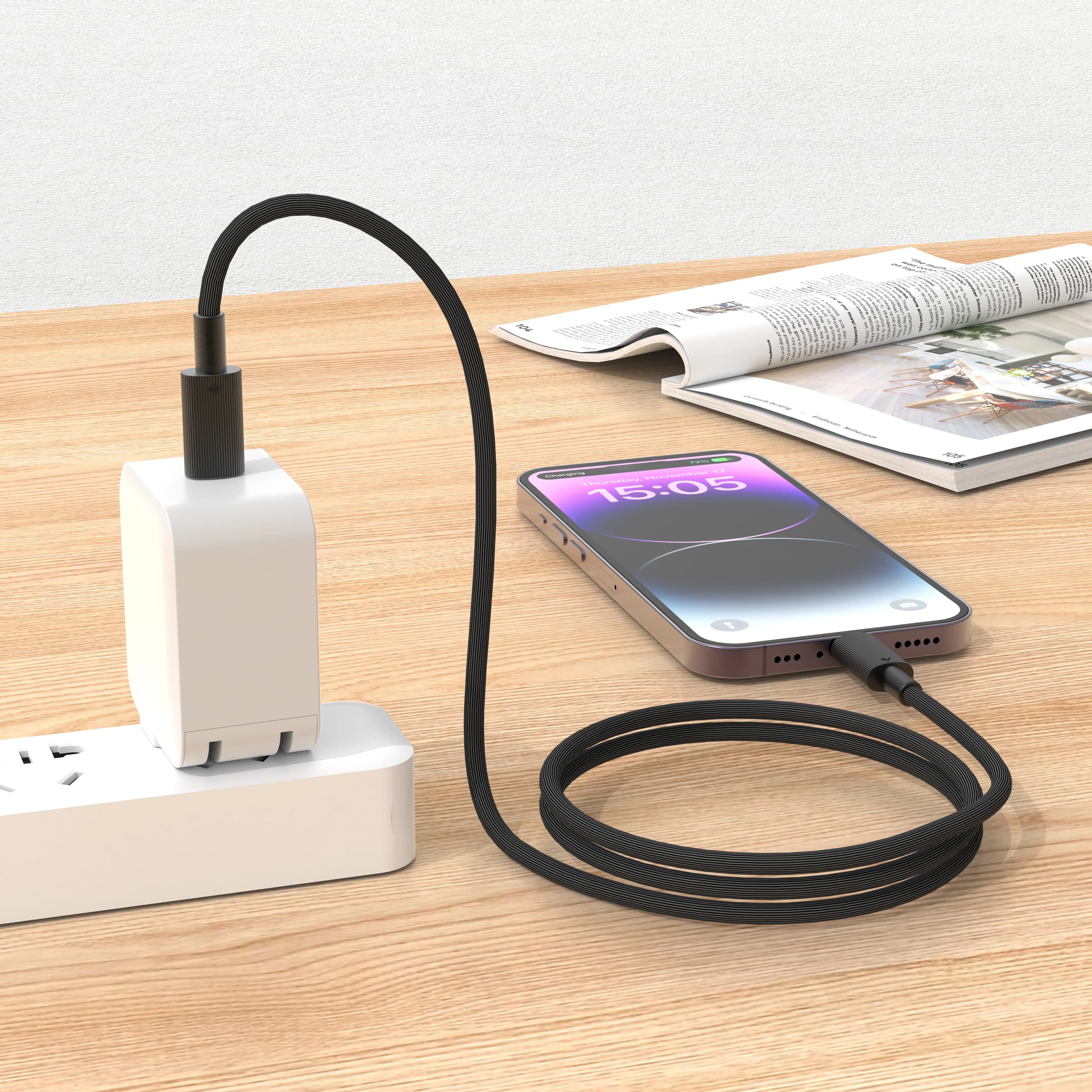 Porodo Charging Cable PDCBL0008BK - USB-C to Lightning 3M, Black 1 Porodo Charging Cable PDCBL0008BK - USB-C to Lightning 3M, Black 1