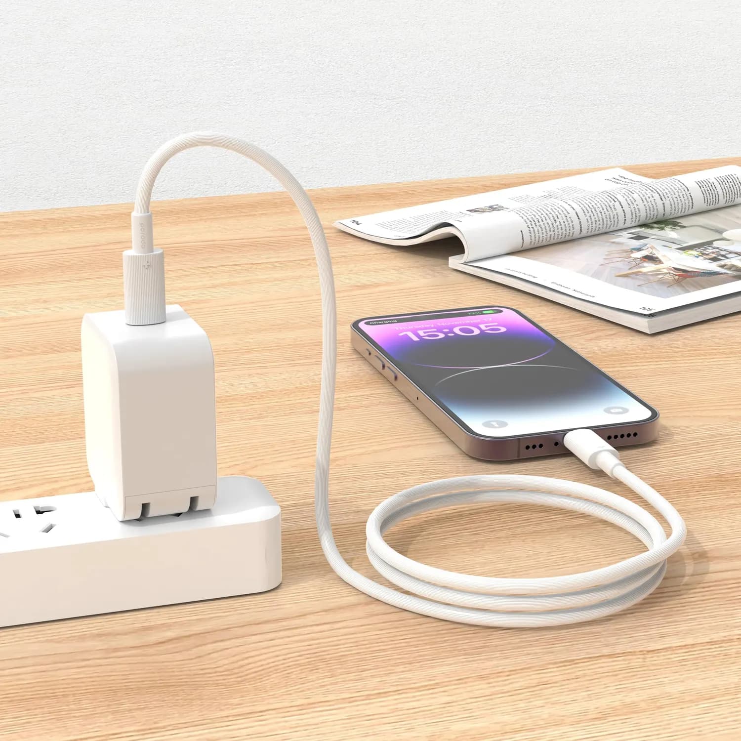 Porodo Type-C to Lightning Cable - 3m, White 2