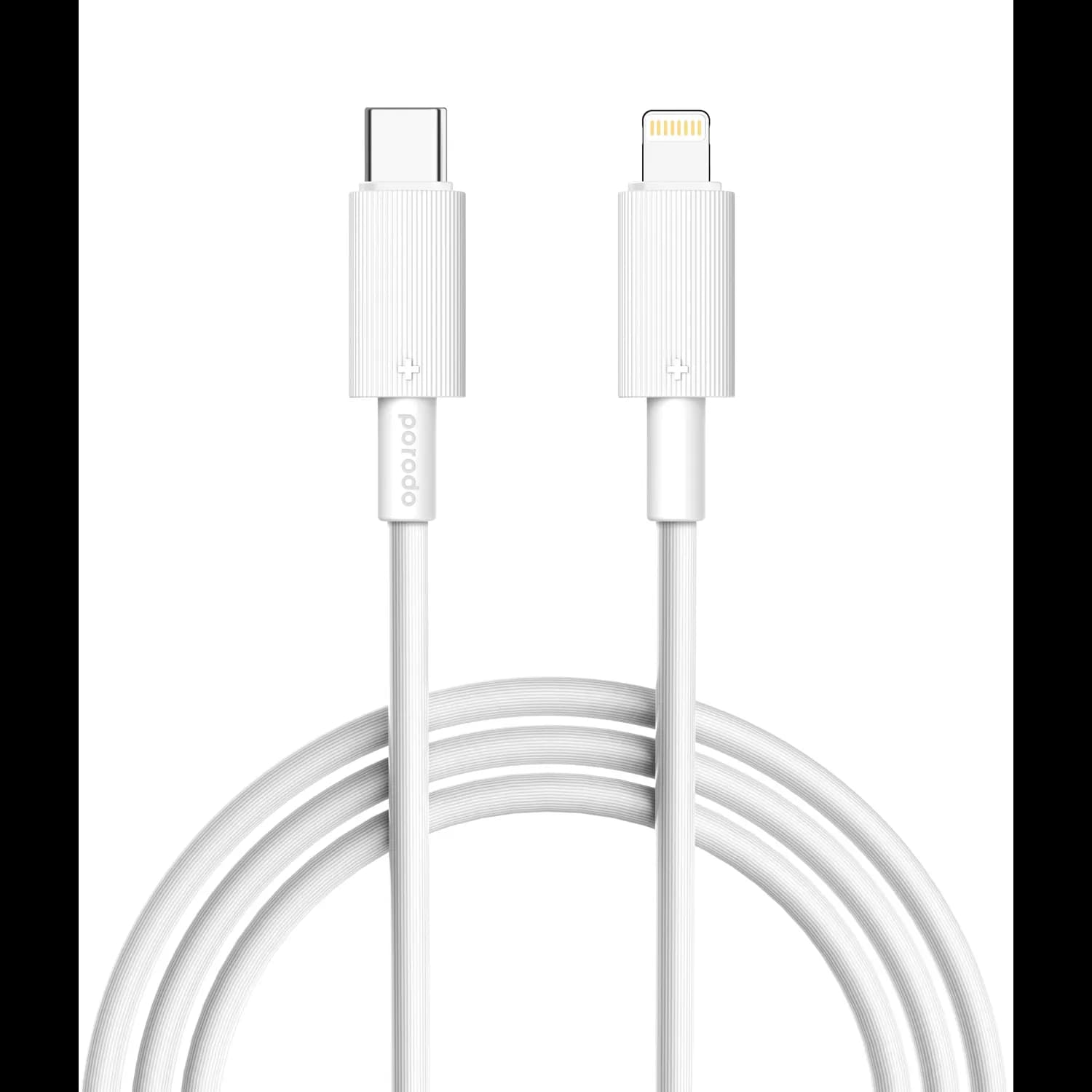 Porodo Type-C to Lightning Cable - 3m, White 1 Porodo Type-C to Lightning Cable - 3m, White 1