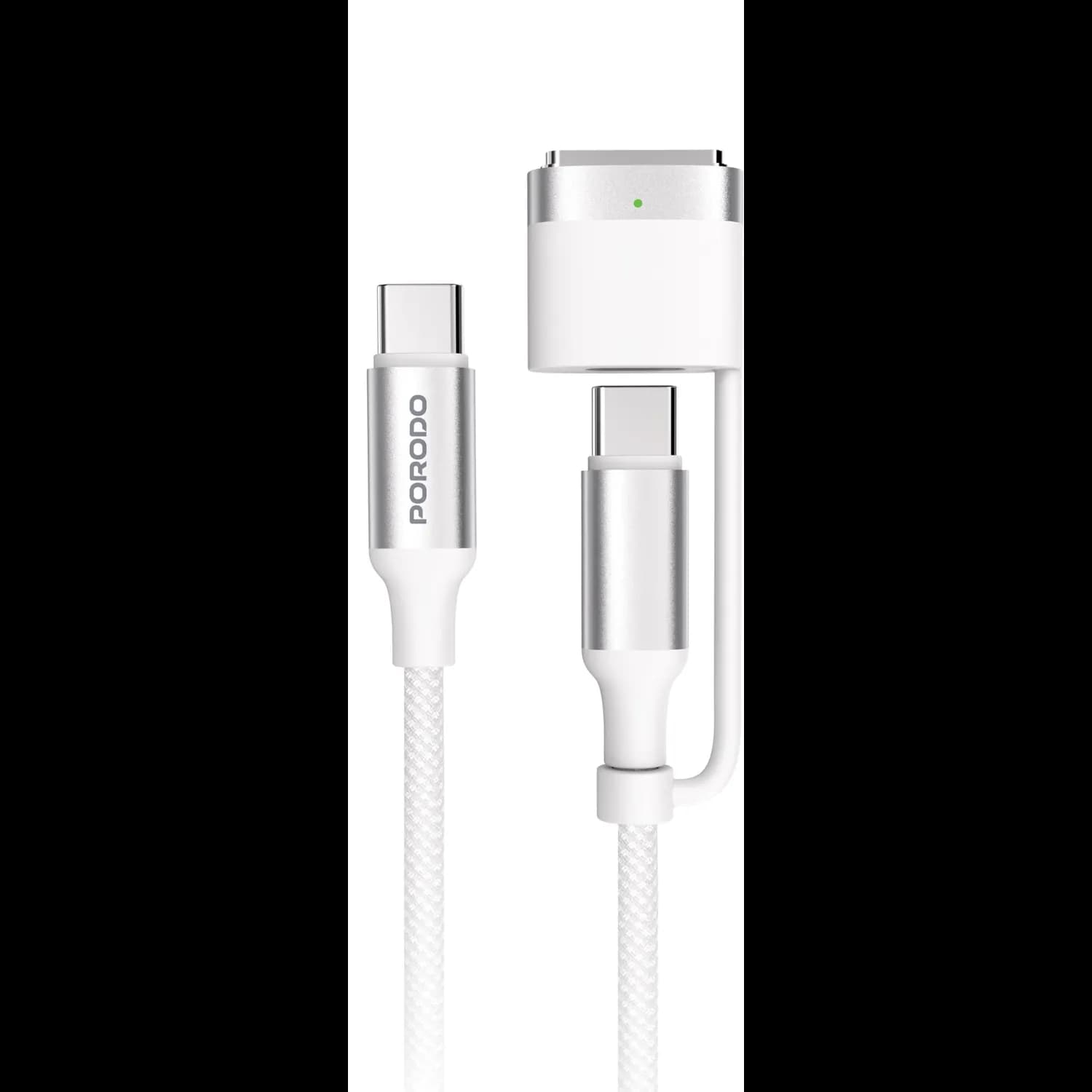 Porodo Charging Cable - 4-in-1 Braided, 1M, Black 1 Porodo Charging Cable - 4-in-1 Braided, 1M, Black 1