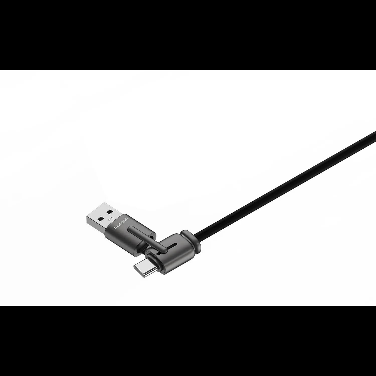 Porodo 4-in-1 Charging & Data Cable - 240W PD, Black 3