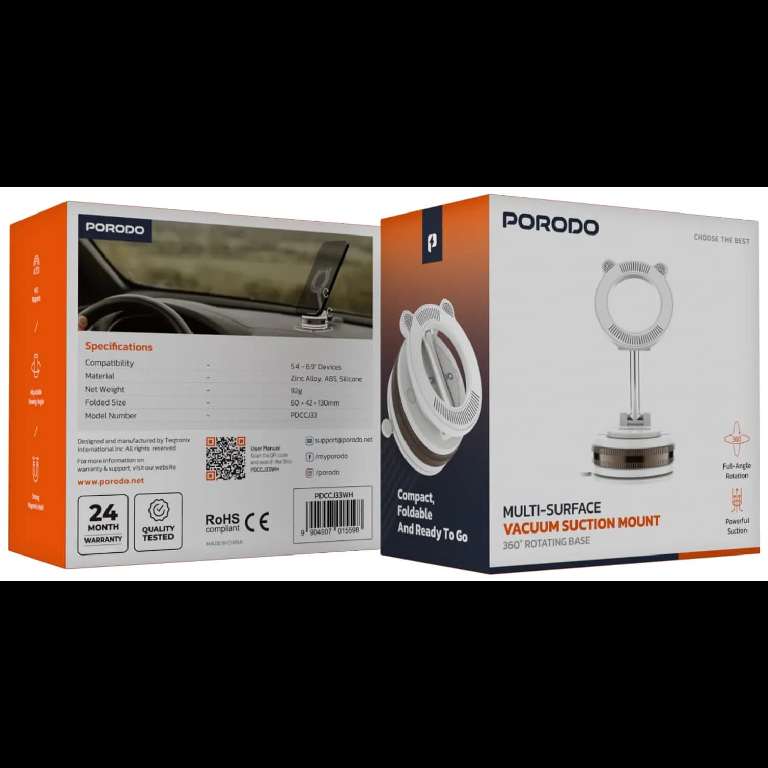 Porodo USB-A to Lightning Cable - 15W Fast Charge, Grey 3