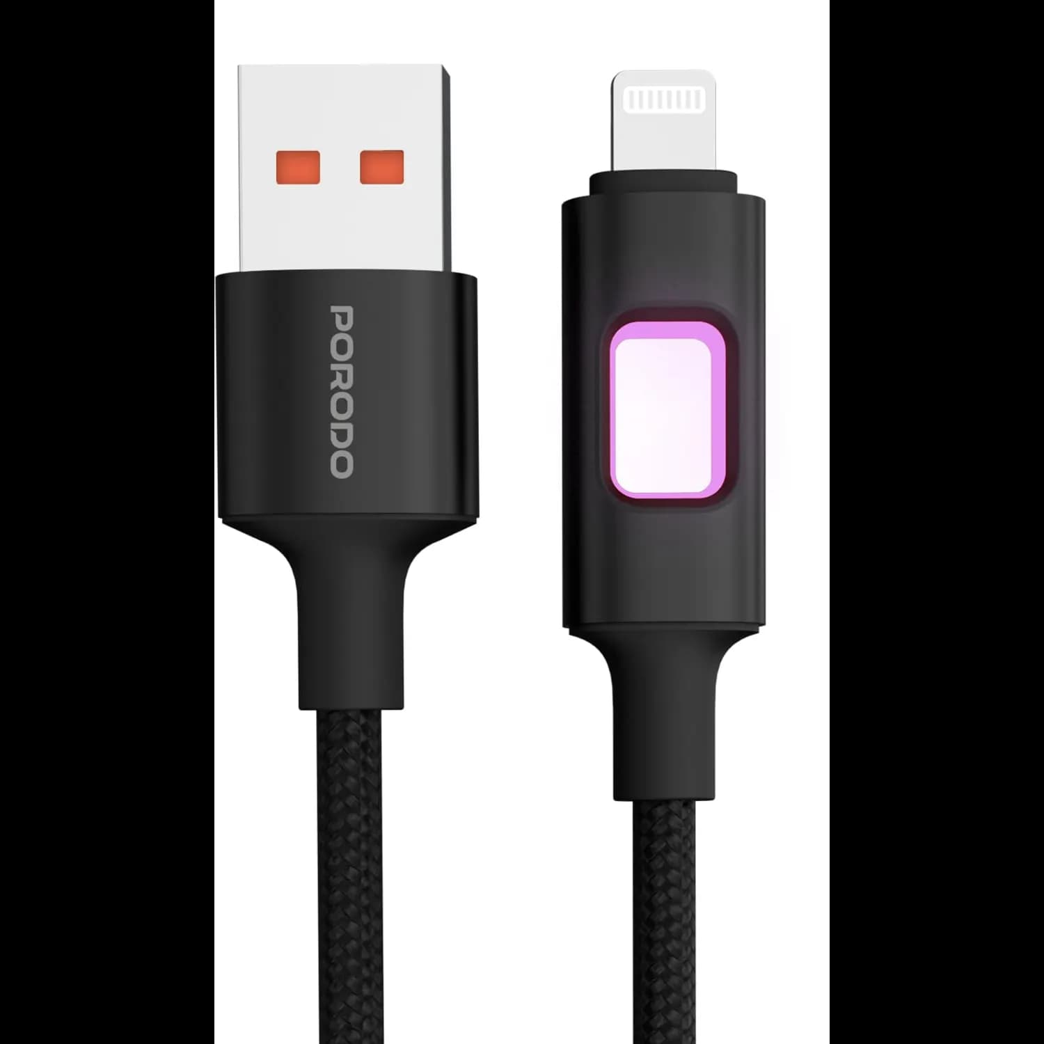 Porodo USB-C to Lightning Cable - 60W PD, LED, Braided, 1.2m 3