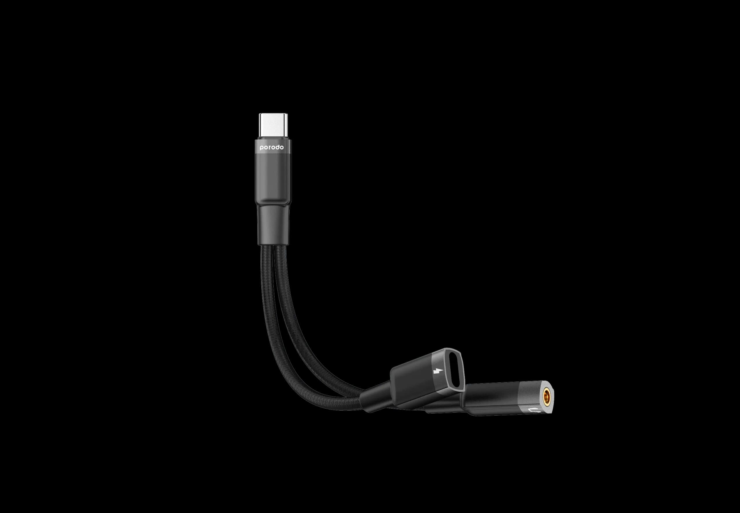 Porodo 2in1 Lightning to Type C + 3.5 Jack Adapter 3