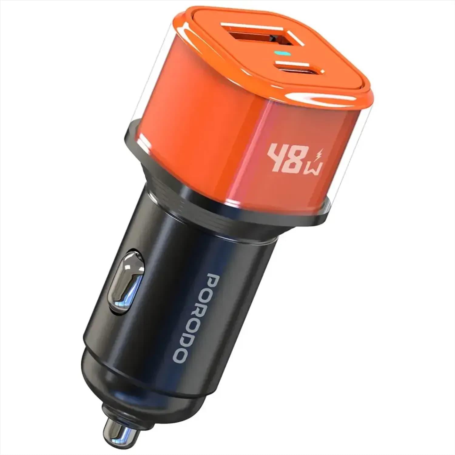 Porodo Car Charger Averin - 48W USB-A & Type-C, Orange Porodo Car Charger Averin - 48W USB-A & Type-C, Orange