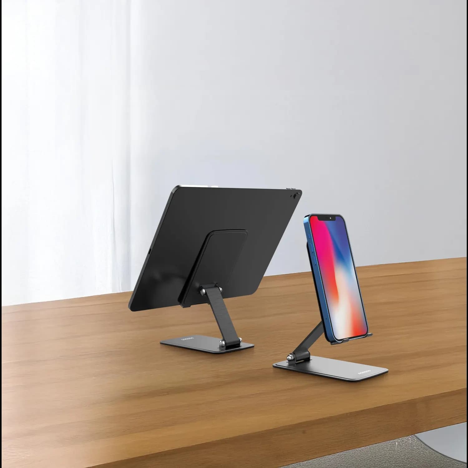 Porodo Foldable Desktop Stand - Adjustable Angle, Gray 2
