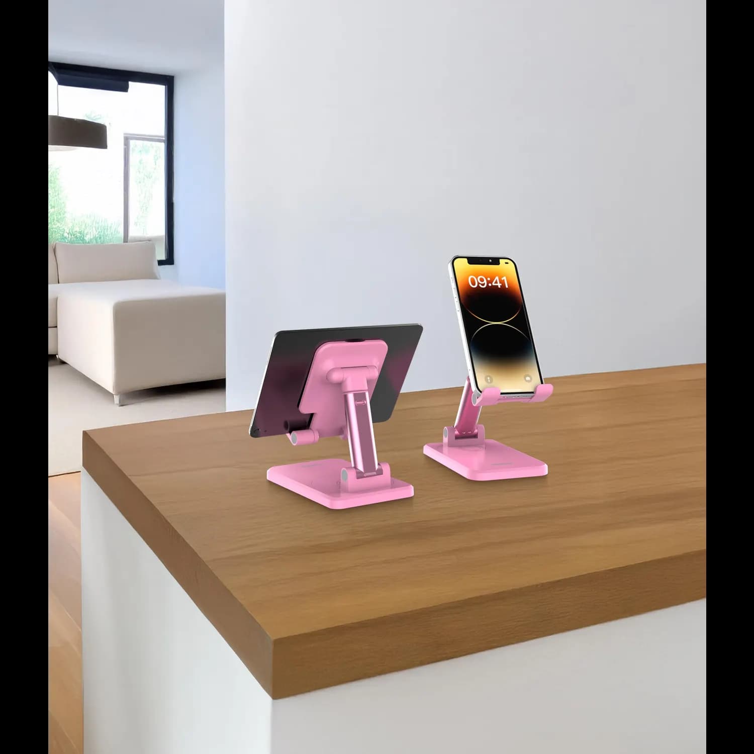 Porodo Phone & Tablet Stand - 360° Rotatable, Pink — Pink 2