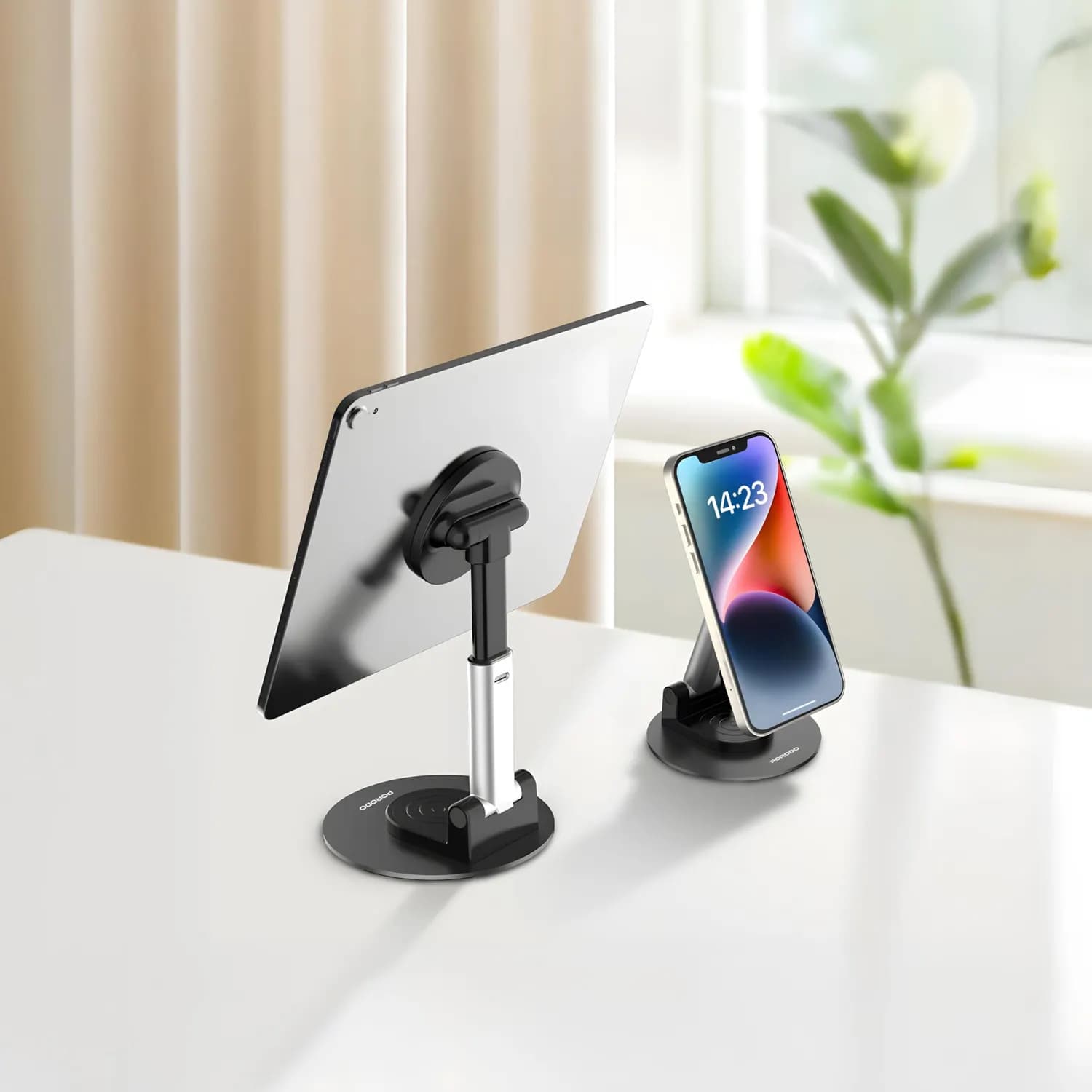 Porodo Magnetic Phone Holder - Adjustable, 360° Rotatable, Black 2
