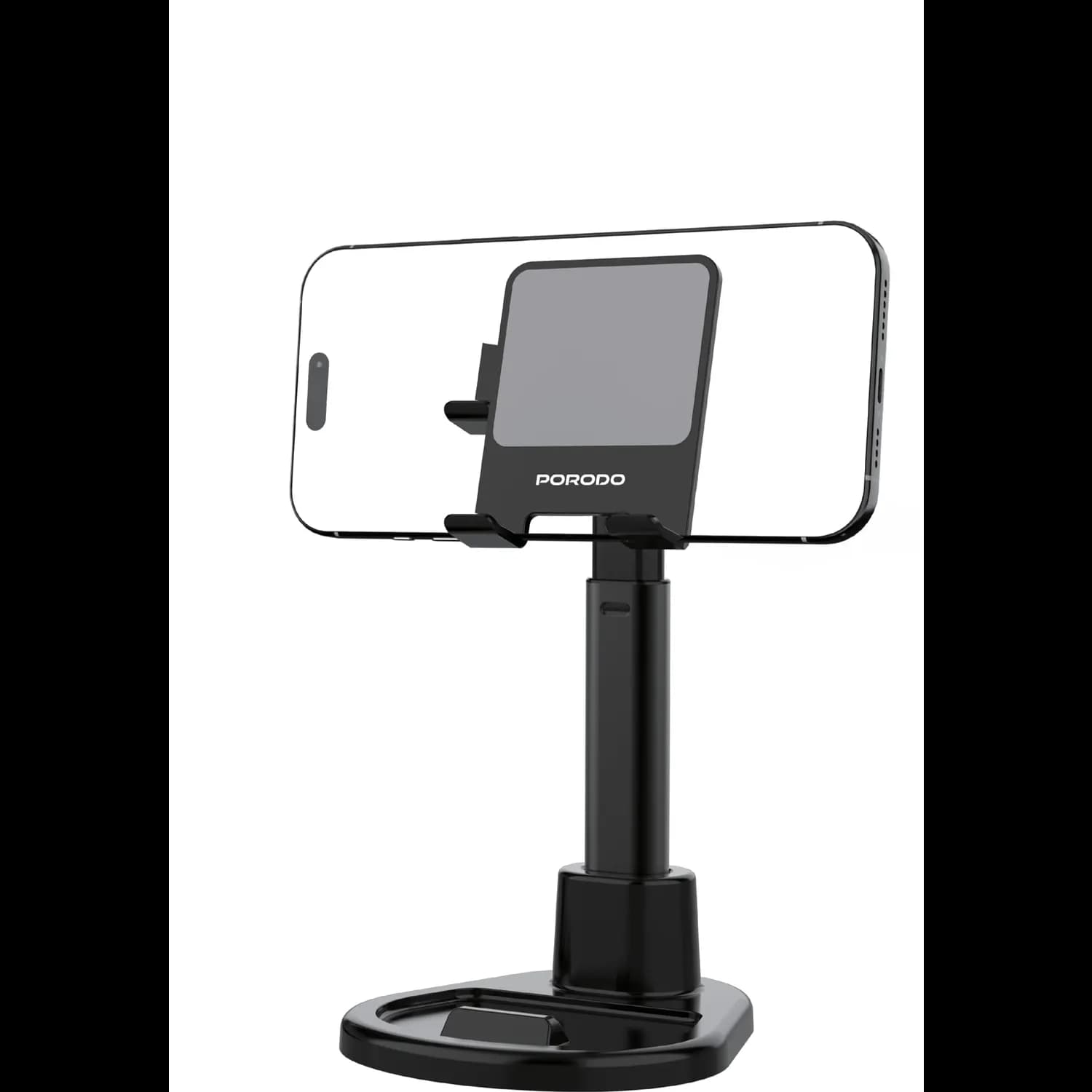Porodo Phone & Tablet Stand - Multi-Angle, Adjustable, Black 1