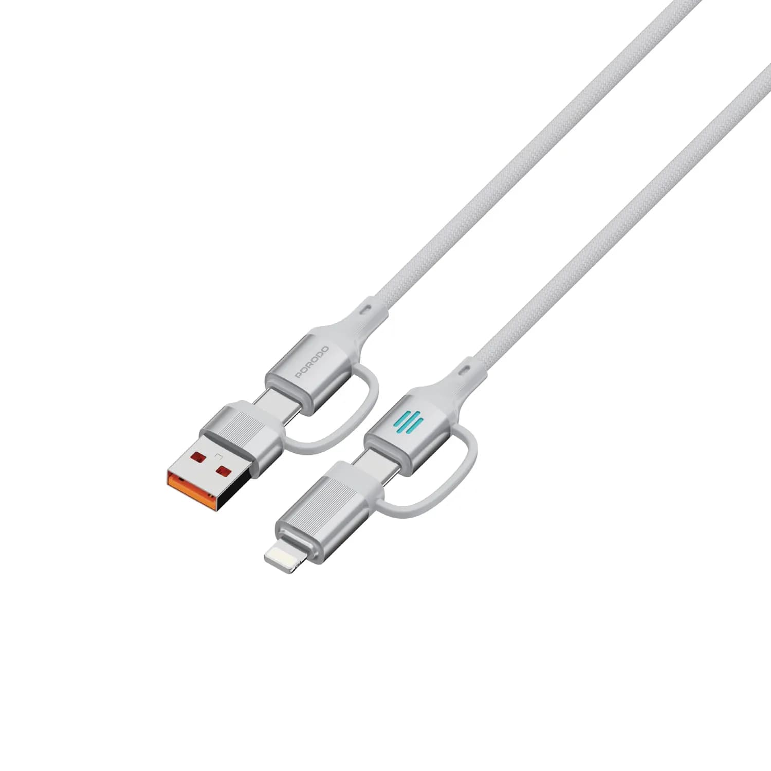 Porodo Charging Cable - 4-in-1 240W, Silver — Silver 3