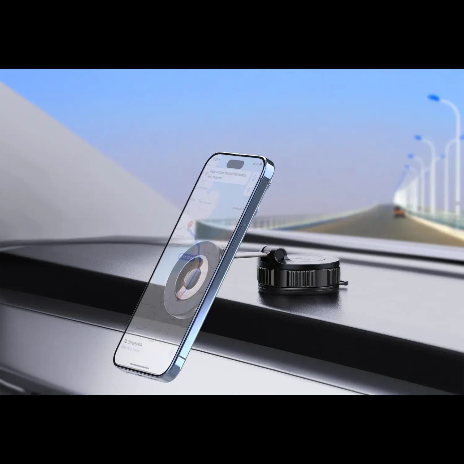 Porodo Car Mount - MagSafe Compatible, 360° Rotatable, Black 4