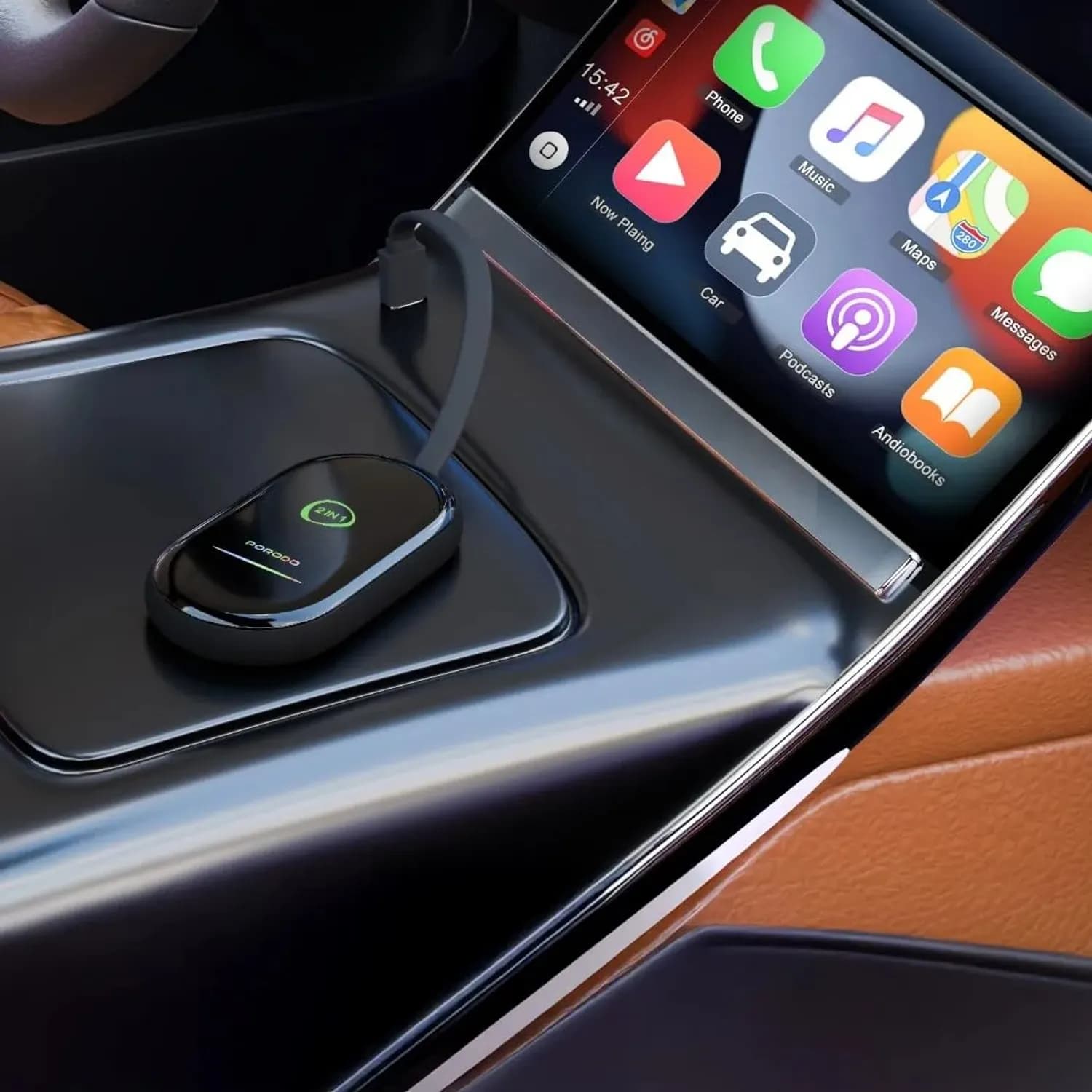 Porodo Dual Magnetic Car Mount - Vacuum & Adhesive, 360° Rotation, Black 2