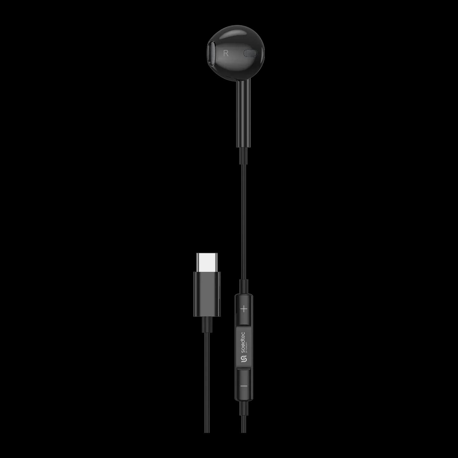 Soundtec By Porodo Earphone - Mono Type-C, White — Black 1 Soundtec By Porodo Earphone - Mono Type-C, White — Black 1