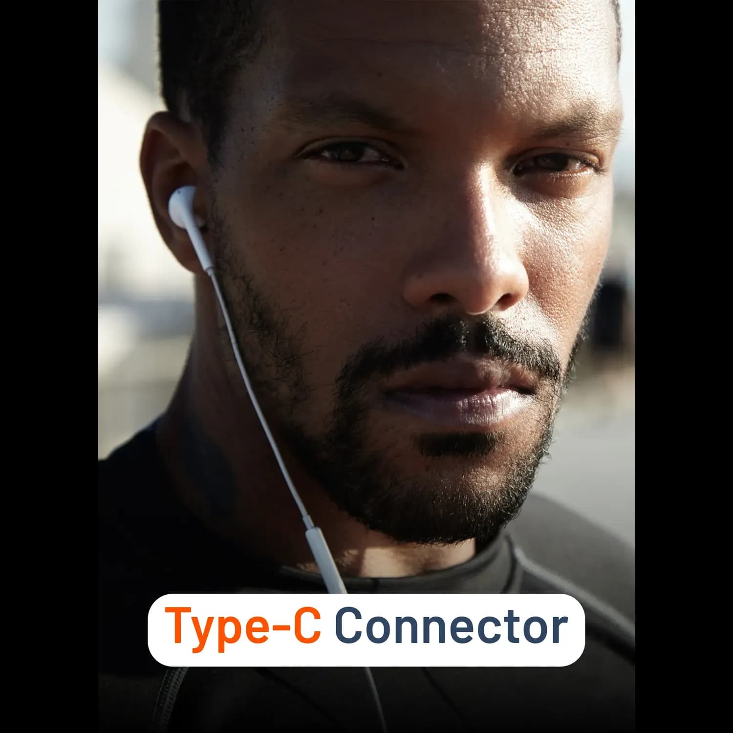Soundtec By Porodo Earphone - Mono Type-C, White — Black 5