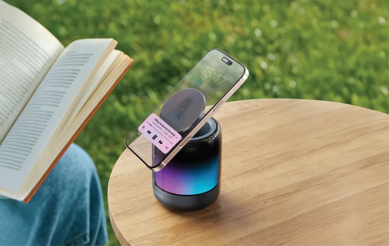Porodo SyncGlow Speaker & Phone Holder with Rhythmic Lights 4