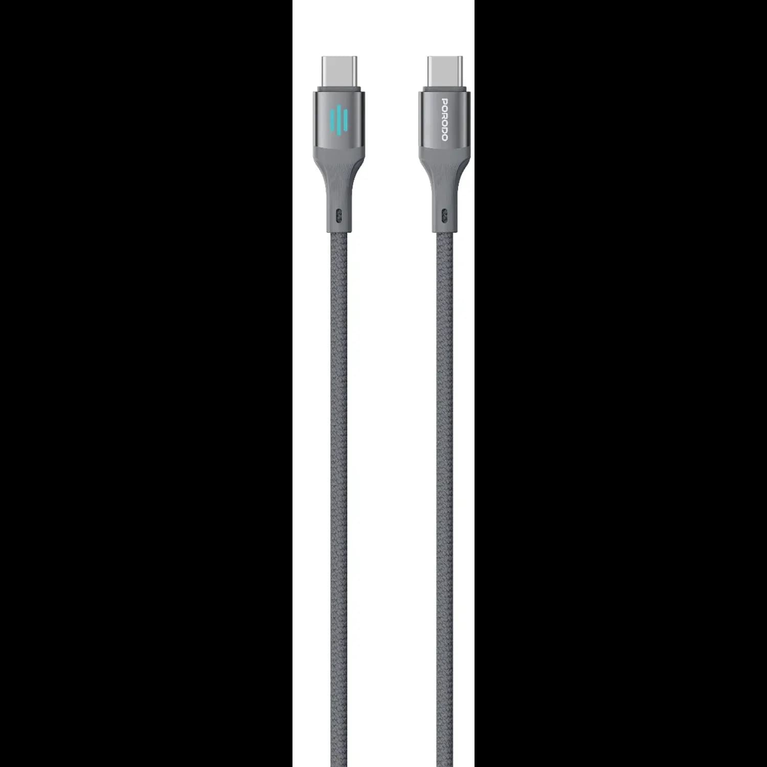 Porodo USB-C to USB-C Cable - 240W PD, Gray — Silver 2