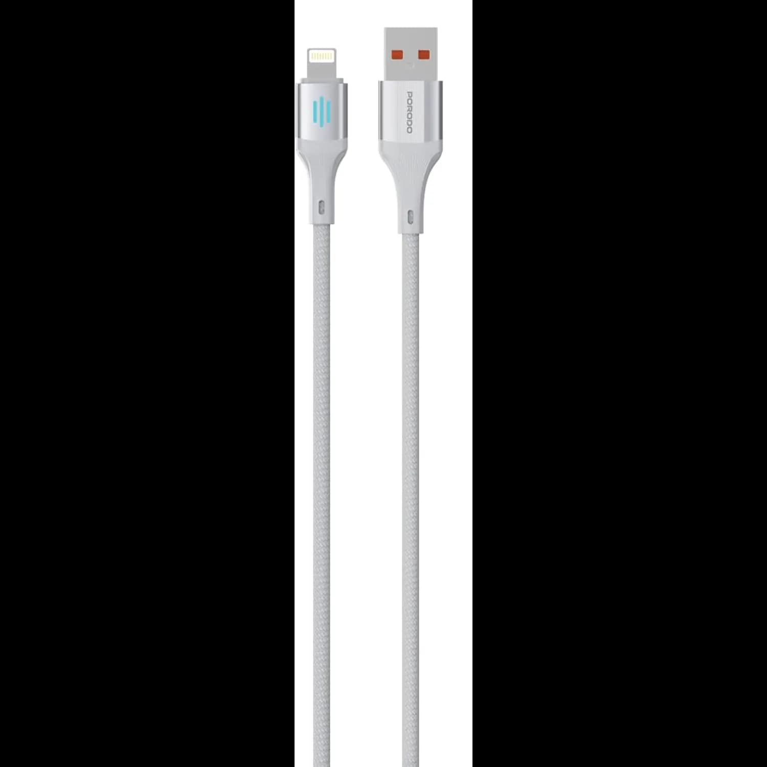 Porodo USB-A to Lightning Cable - MFi Certified 3A, Silver — Silver 1 Porodo USB-A to Lightning Cable - MFi Certified 3A, Silver — Silver 1