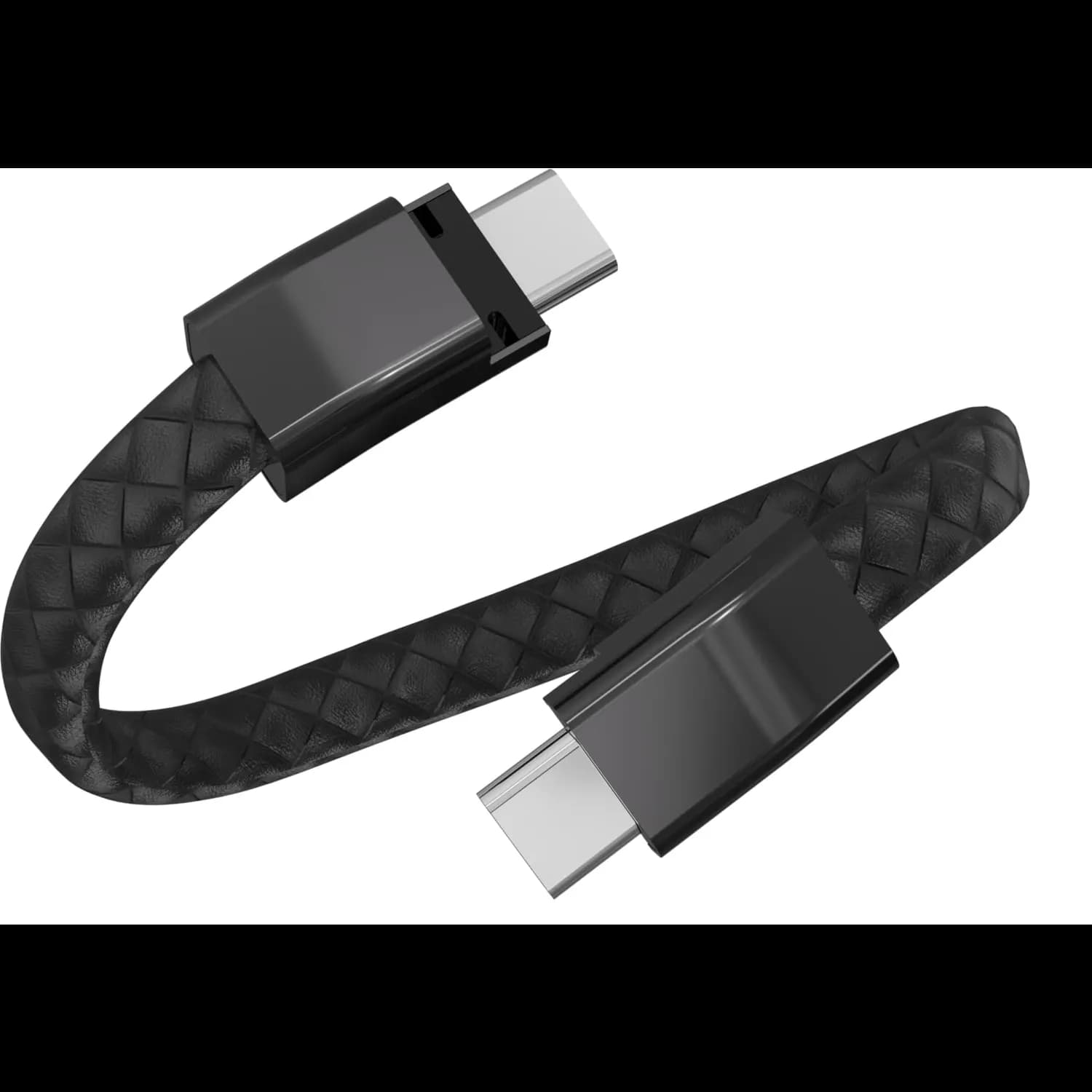 Porodo USB-C Cable - 60W PD, Braided Leather, Black 1 Porodo USB-C Cable - 60W PD, Braided Leather, Black 1