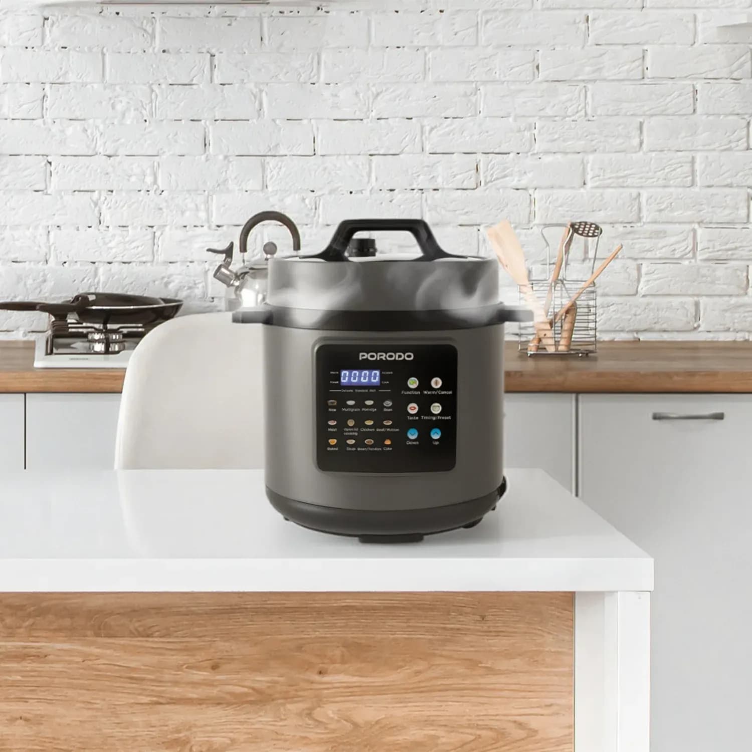 Porodo Pressure Cooker - 1300W, 6L, Gray 4