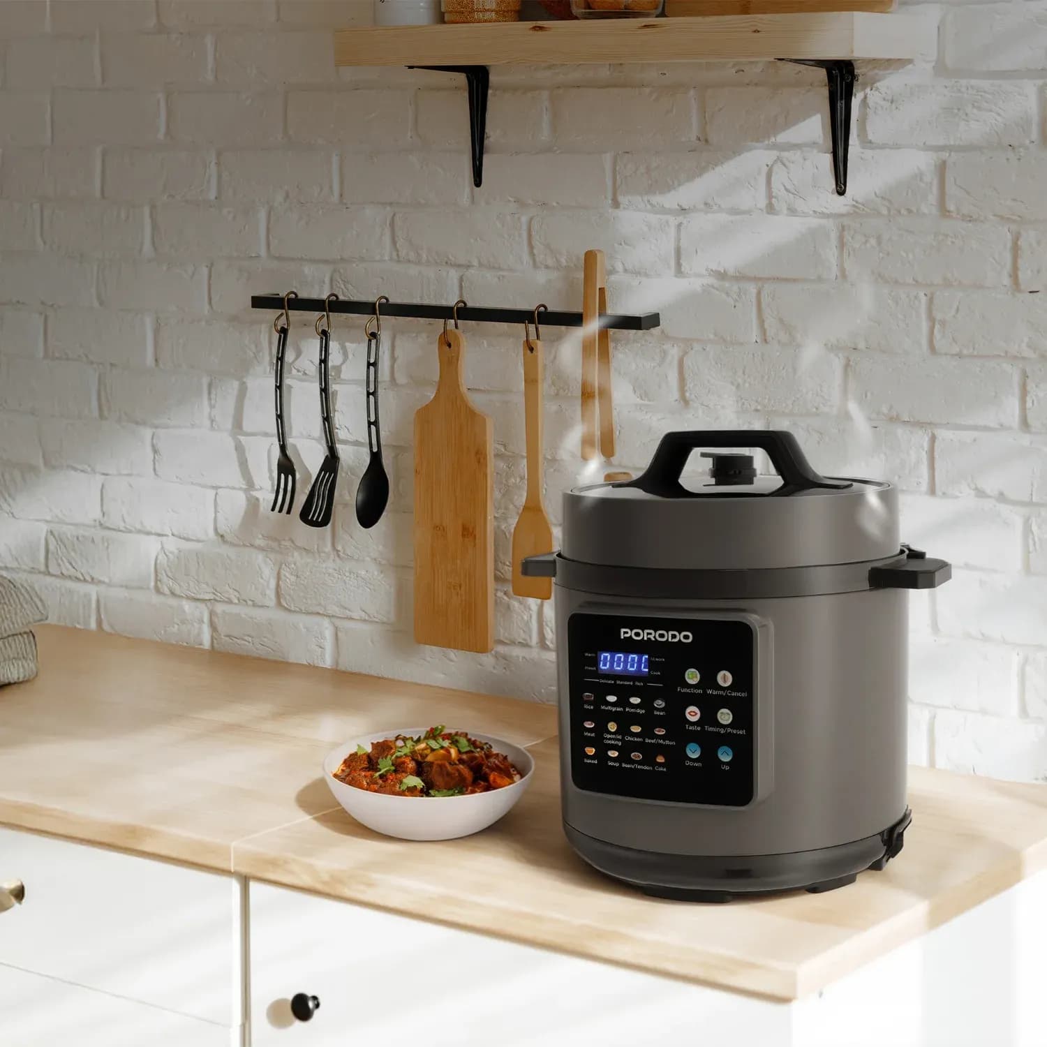 Porodo Pressure Cooker - 1300W, 6L, Gray 5