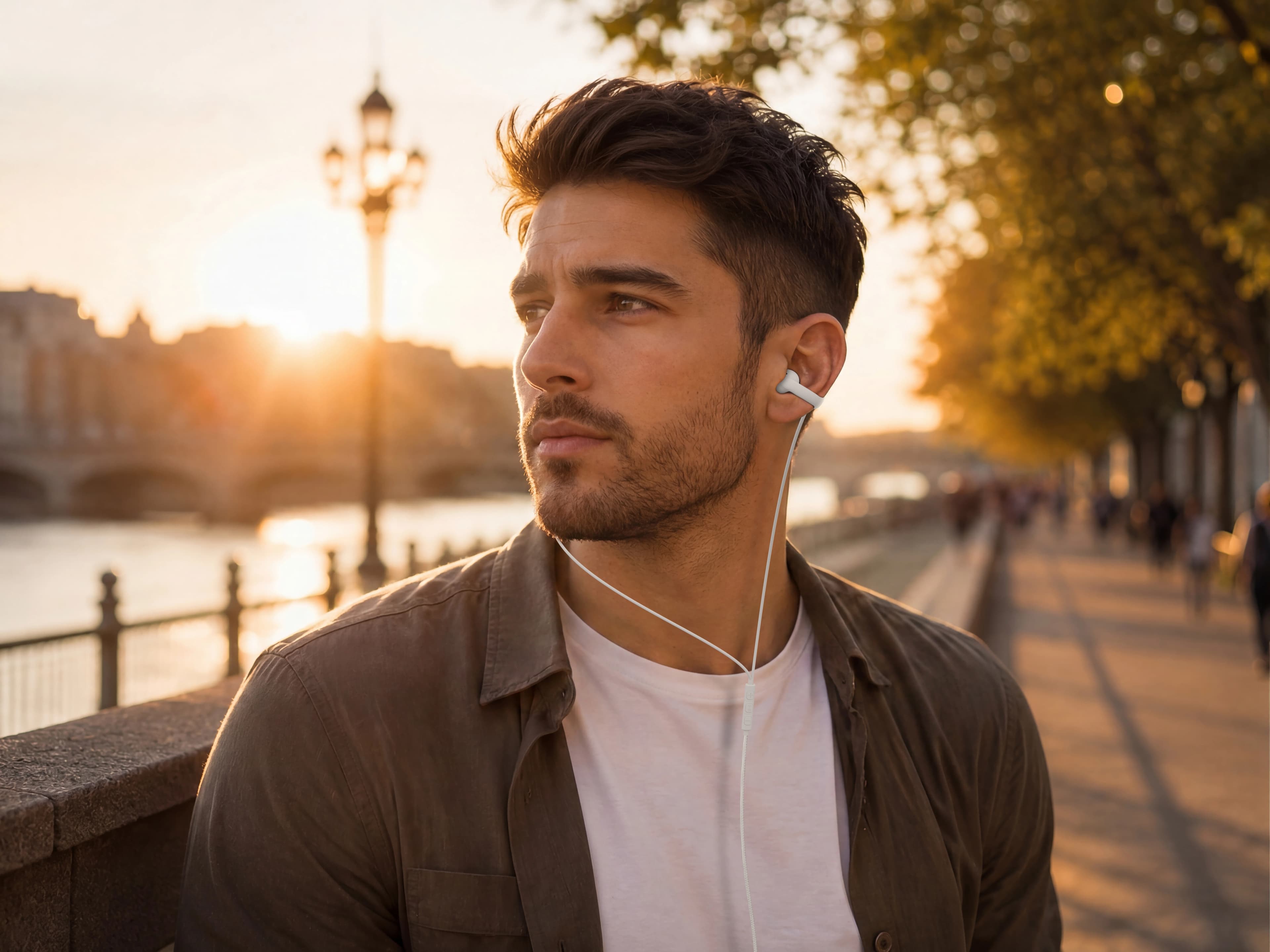 Porodo Earphones Voxes PDFM3346CWH - Clip-On Wired, White — Black 3