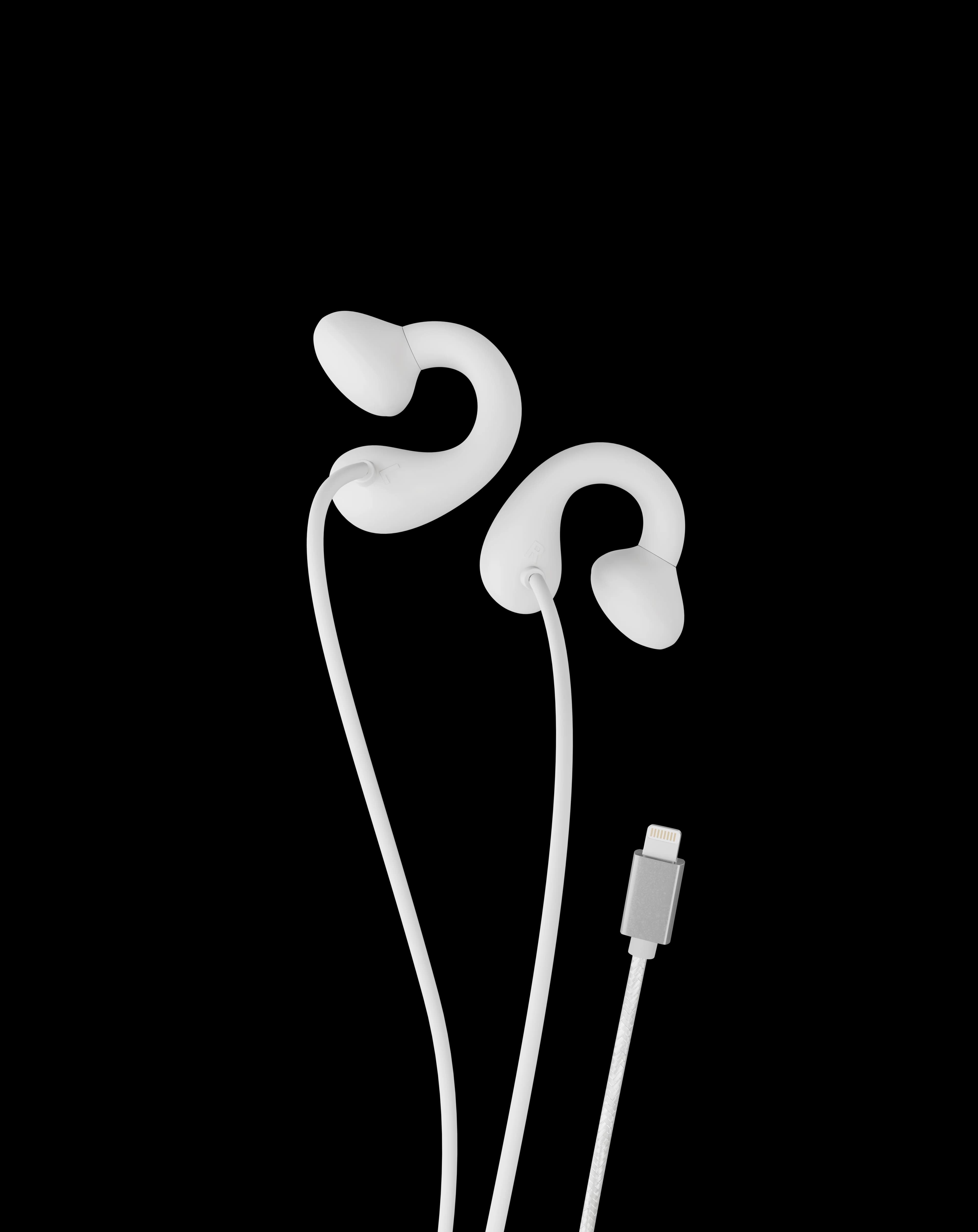 Porodo Earphones Voxes PDFM3346LWH - Clip-On Wired, White 3