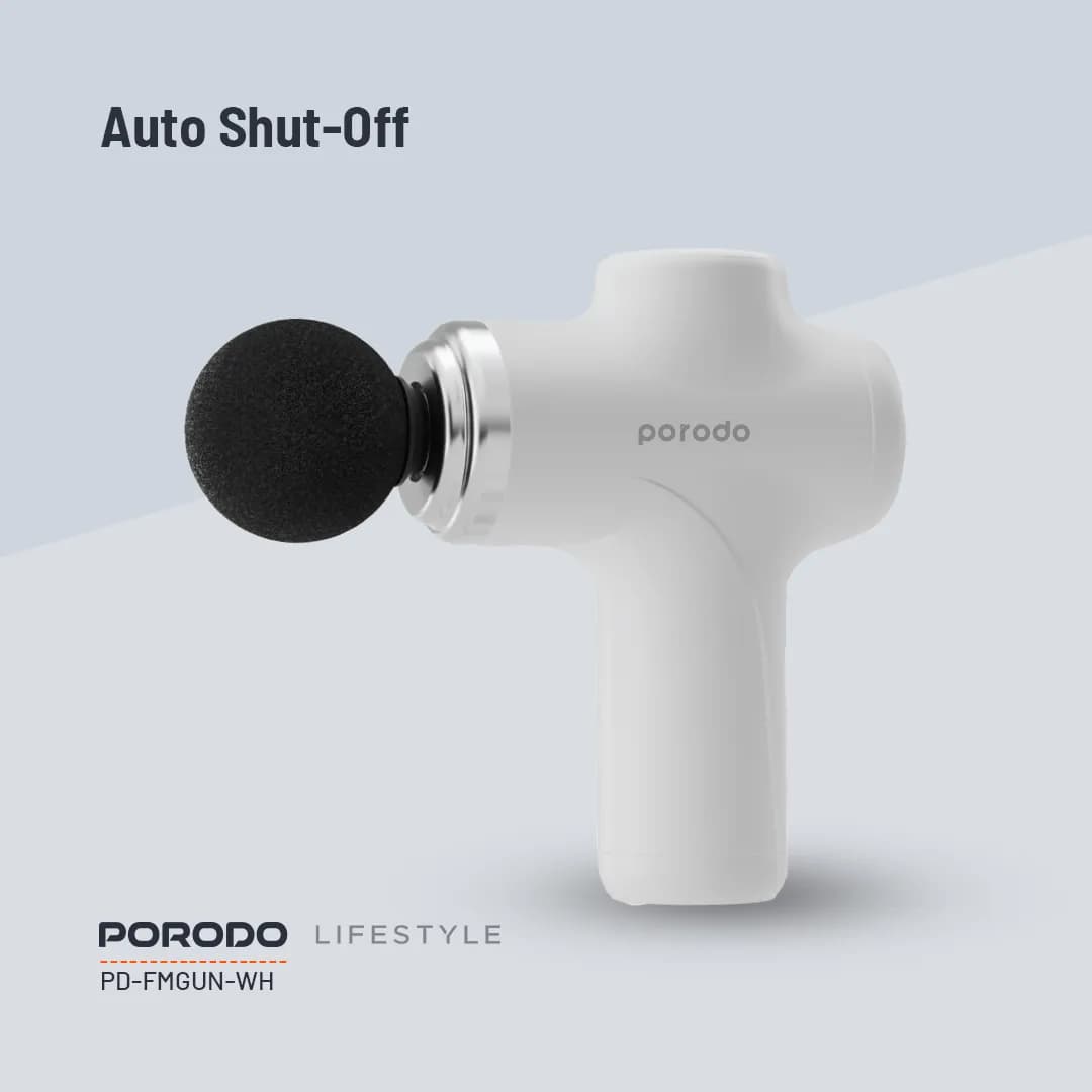 Porodo Lifestyle Precision Handheld Massager 4 Interchangeable Head — Black 4
