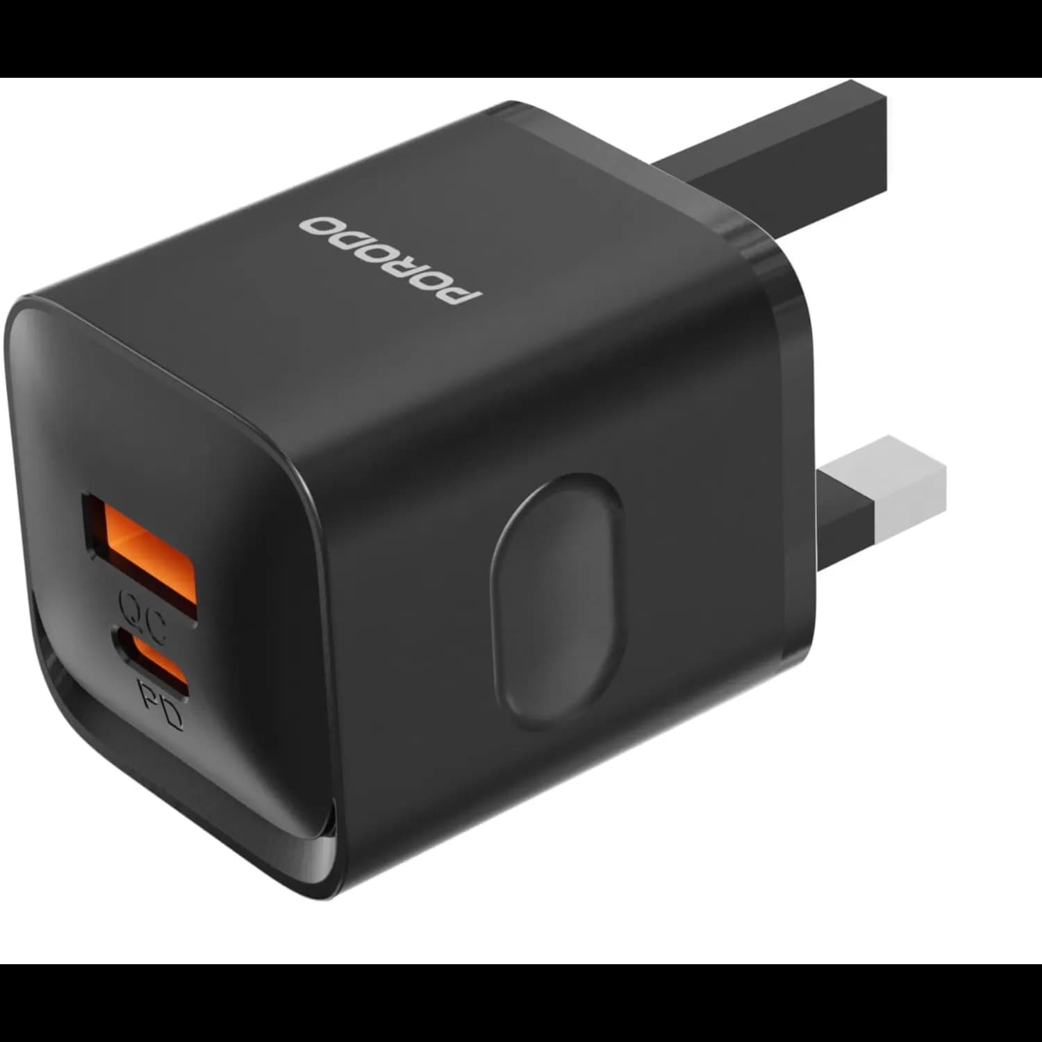 Porodo Dual Port Charger - 20W PD & 18W QC, Black 4