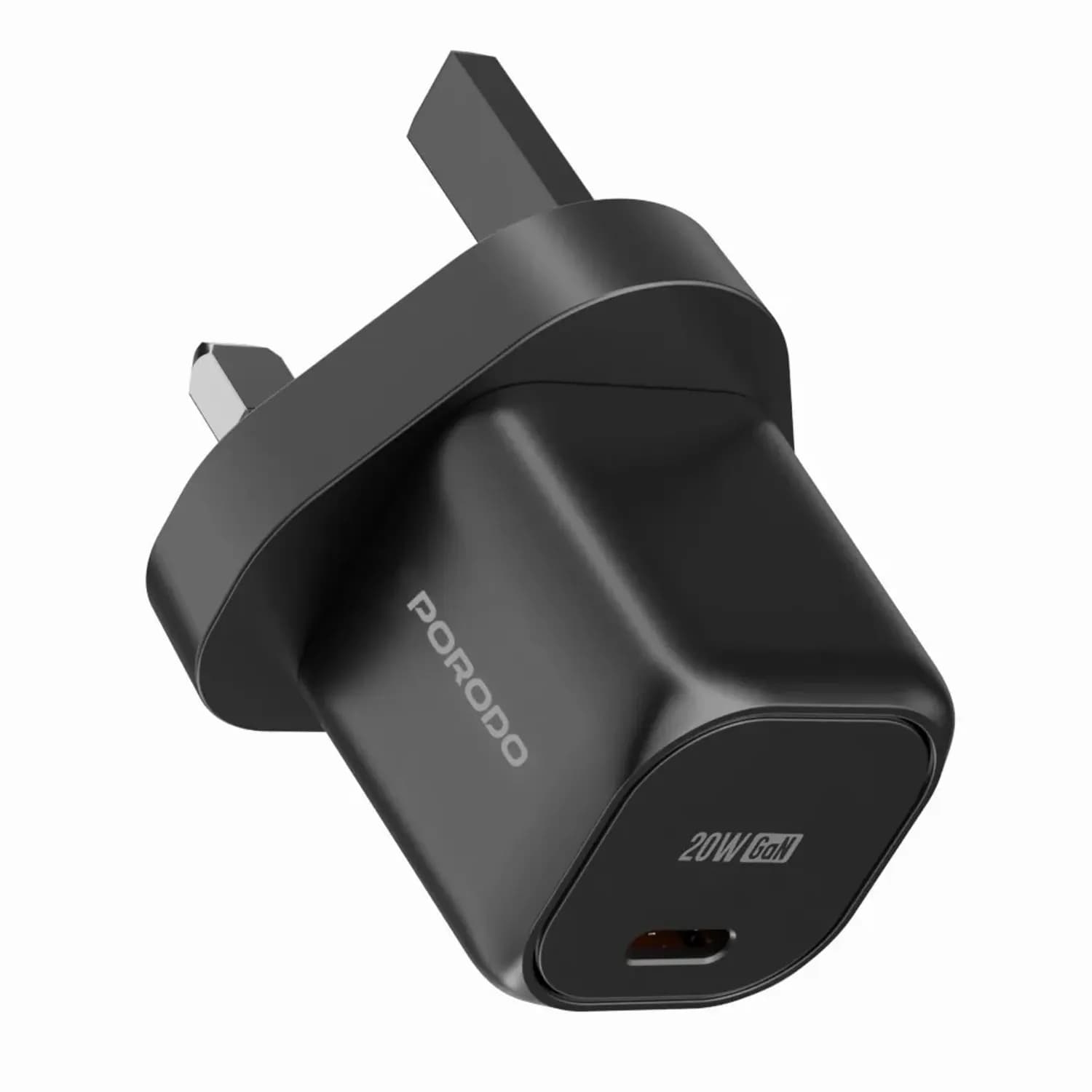Porodo Fast Charger PD 20W - UK Plug, Black 2