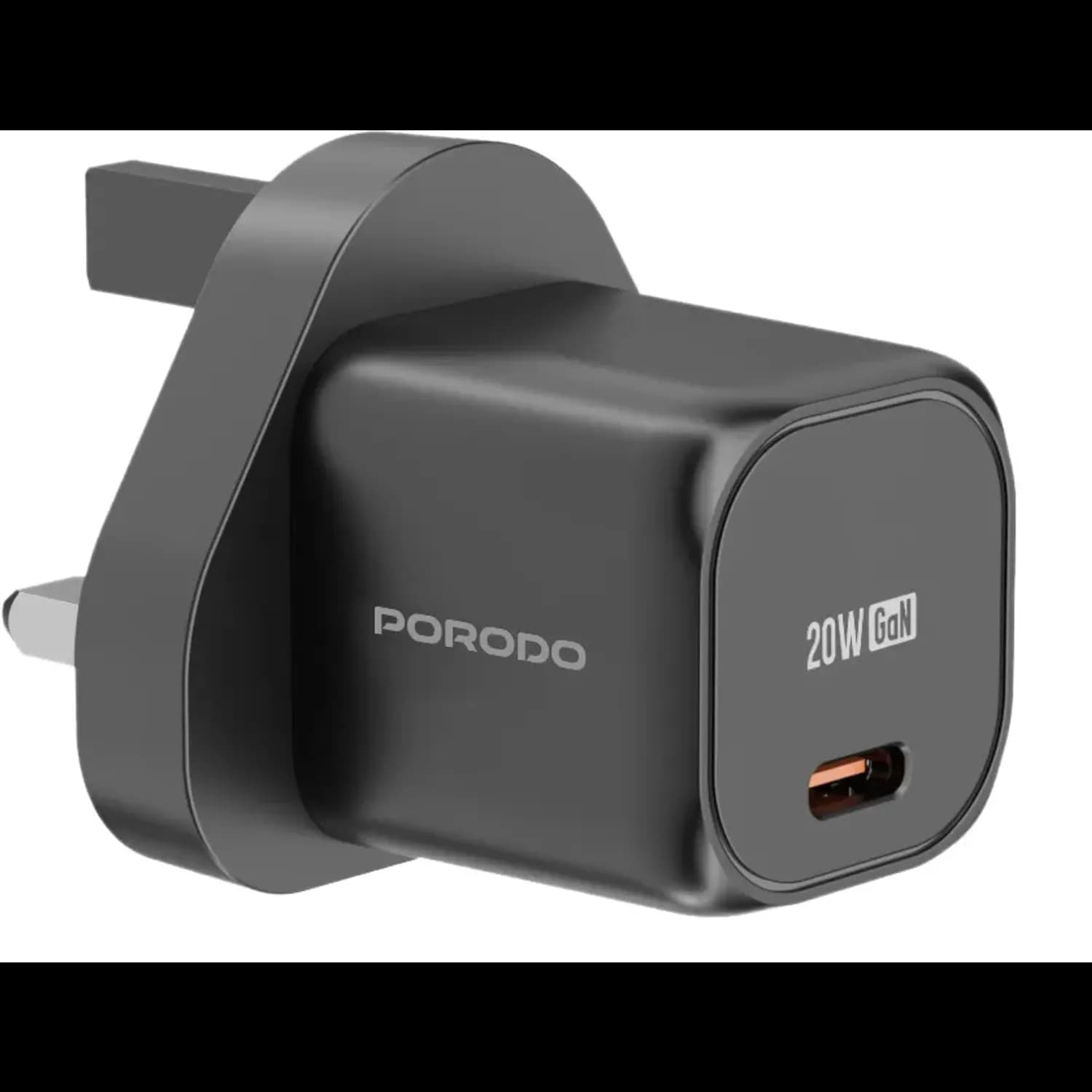 Porodo Fast Charger PD 20W - UK Plug, Black 4
