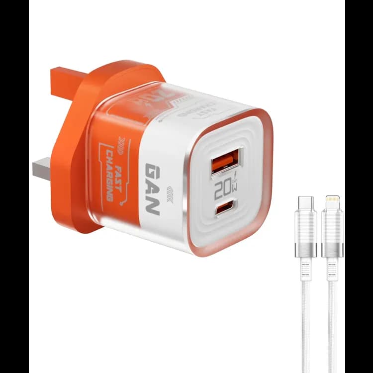 Porodo Charger - GaN 20W PD & QC Fast Charge, Transparent 1 Porodo Charger - GaN 20W PD & QC Fast Charge, Transparent 1