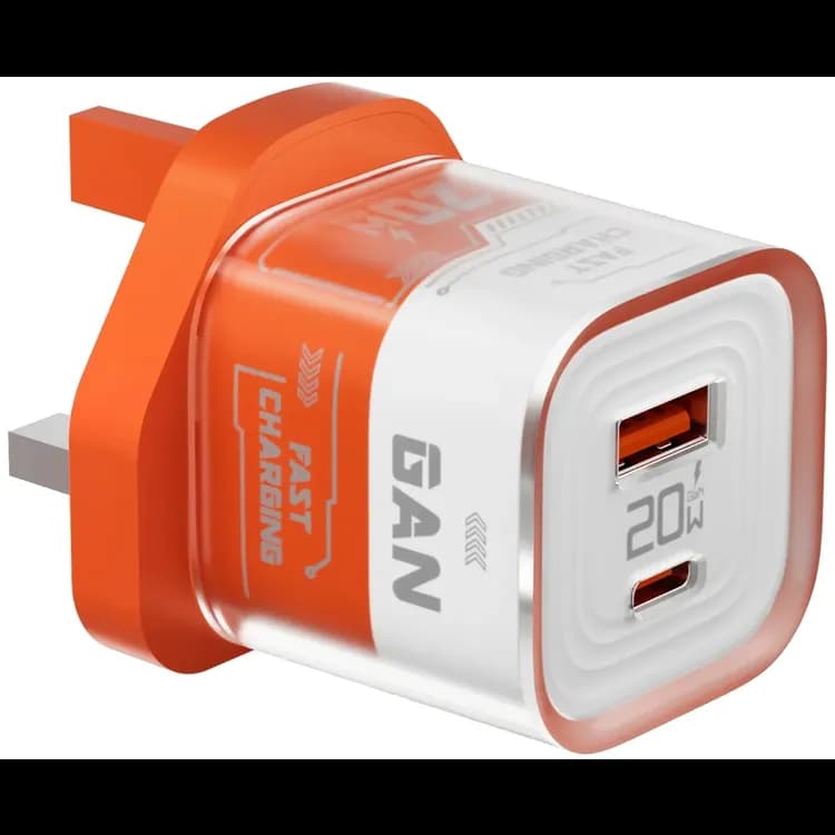 Porodo Charger - GaN 20W PD & QC Fast Charge, Transparent 3