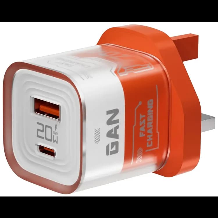 Porodo Charger - GaN 20W PD & QC Fast Charge, Transparent 5
