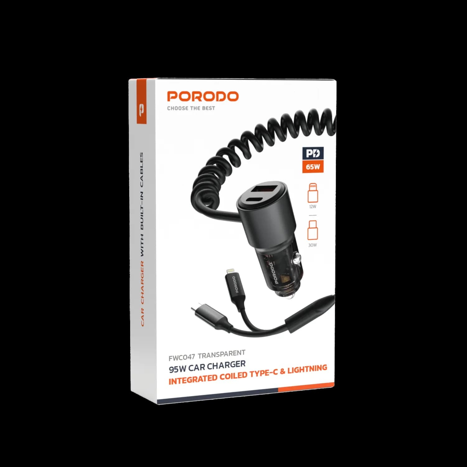 Porodo 95W Car Charger - Black 2