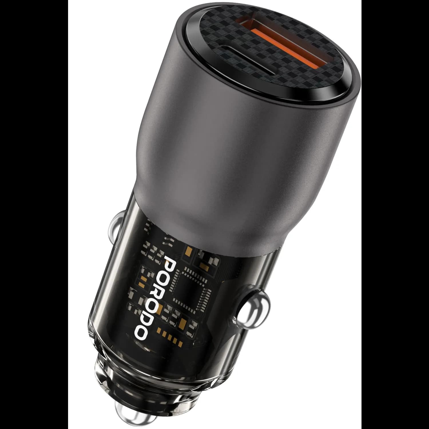 Porodo Car Charger - 95W PD/QC Dual Port, Grey 1