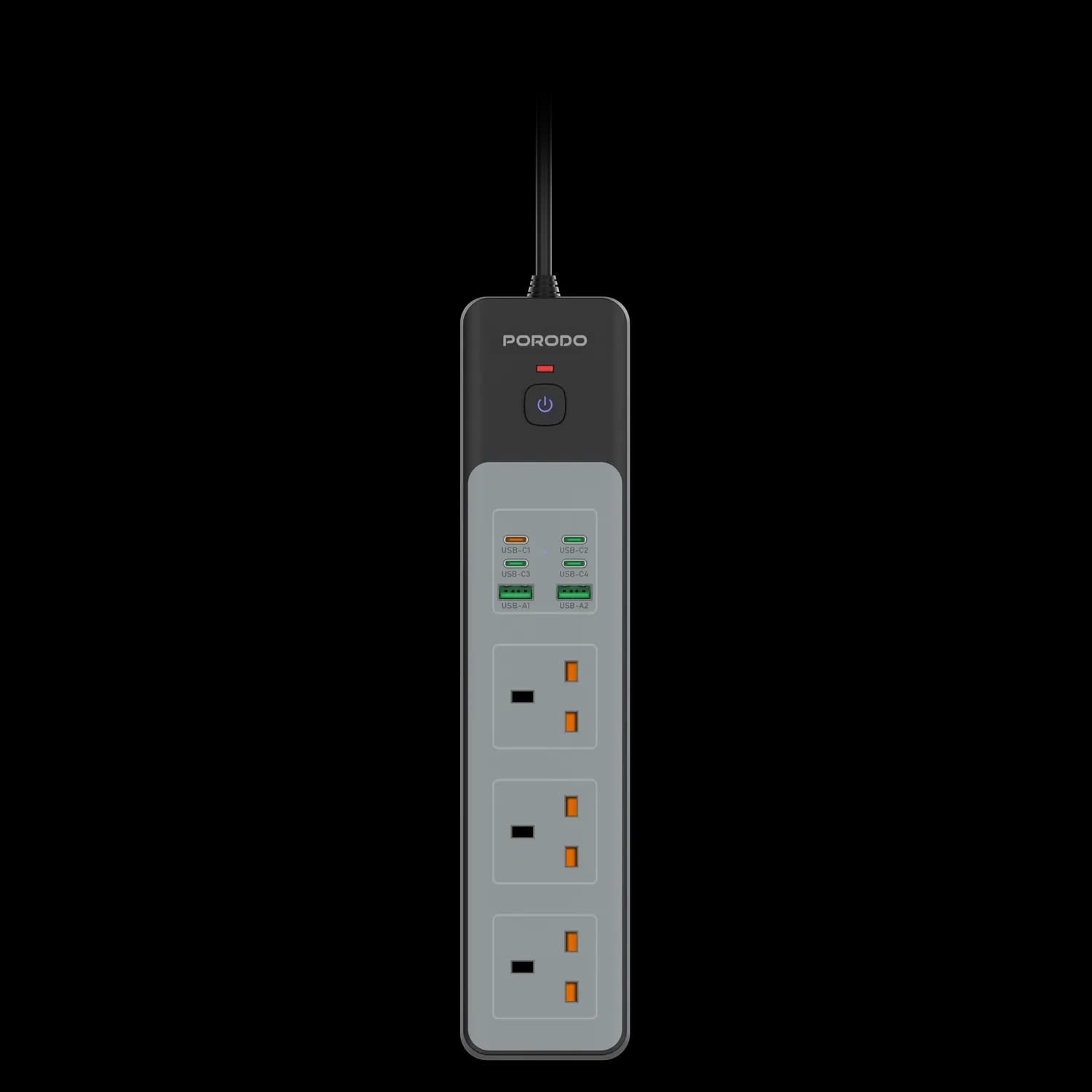 Porodo Power Strip - 3000W, 9 Outlets, USB-A & USB-C, Black 1 Porodo Power Strip - 3000W, 9 Outlets, USB-A & USB-C, Black 1