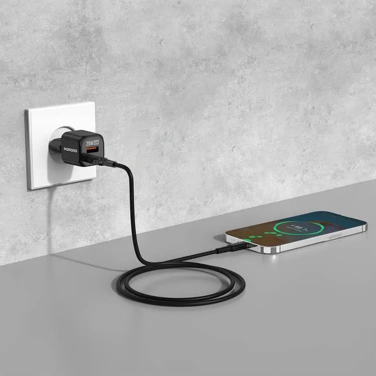 Porodo Dual Port GaN Wall Charger - Black 2