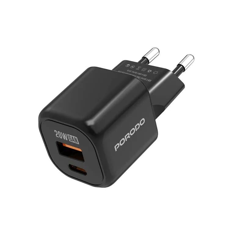 Porodo Dual Port GaN Wall Charger - Black 3