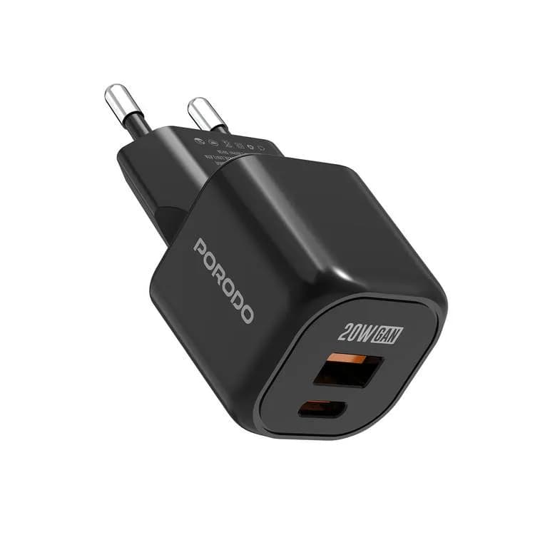 Porodo Dual Port GaN Wall Charger - Black 4
