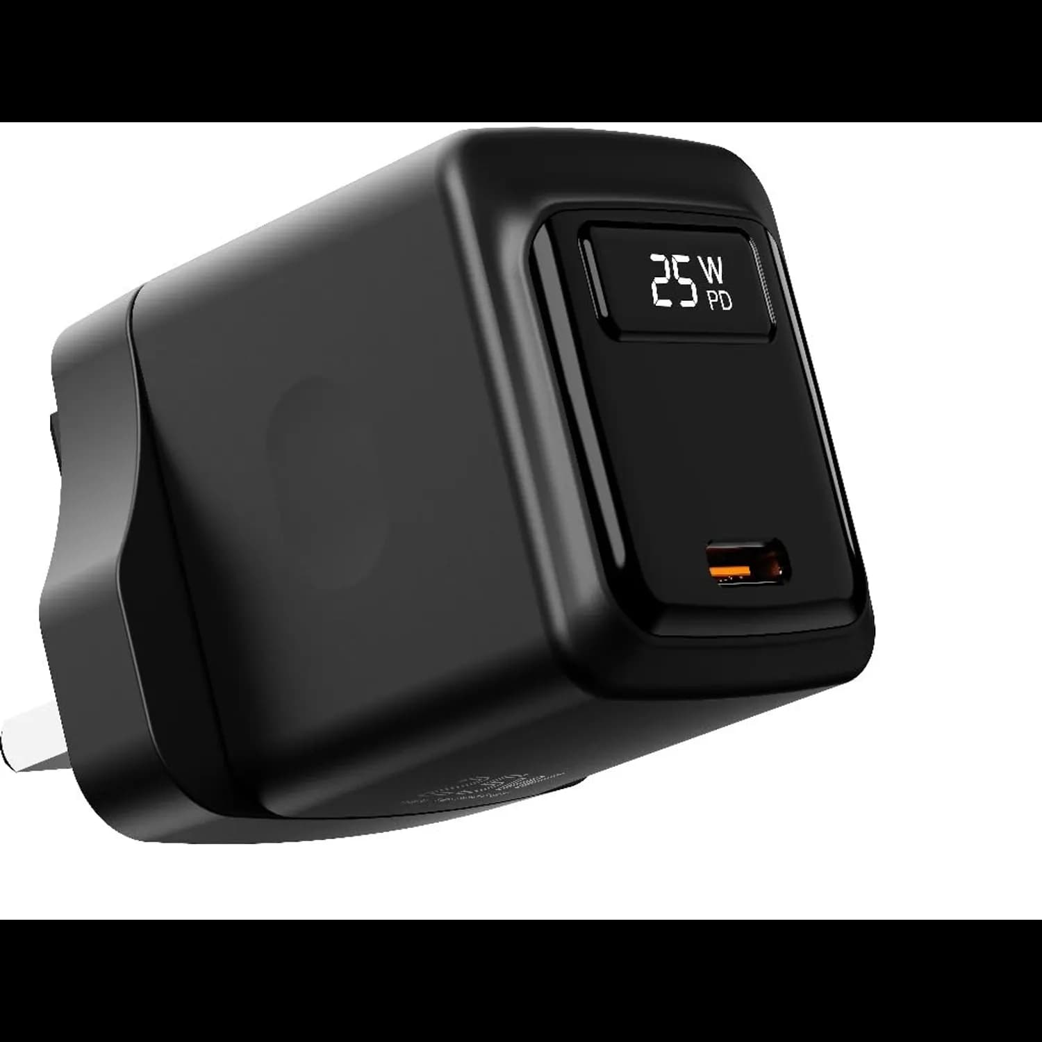 Porodo USB-C Charger - 25W GaN, Power Display, Black 1