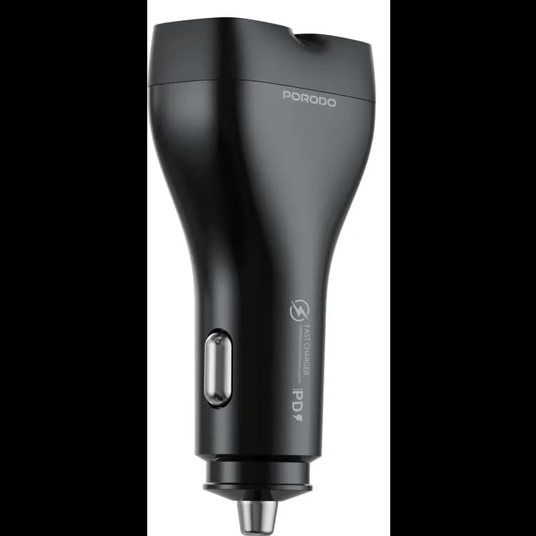 Porodo Car Charger & Audio Transmitter - 102W, USB-C to Lightning 4