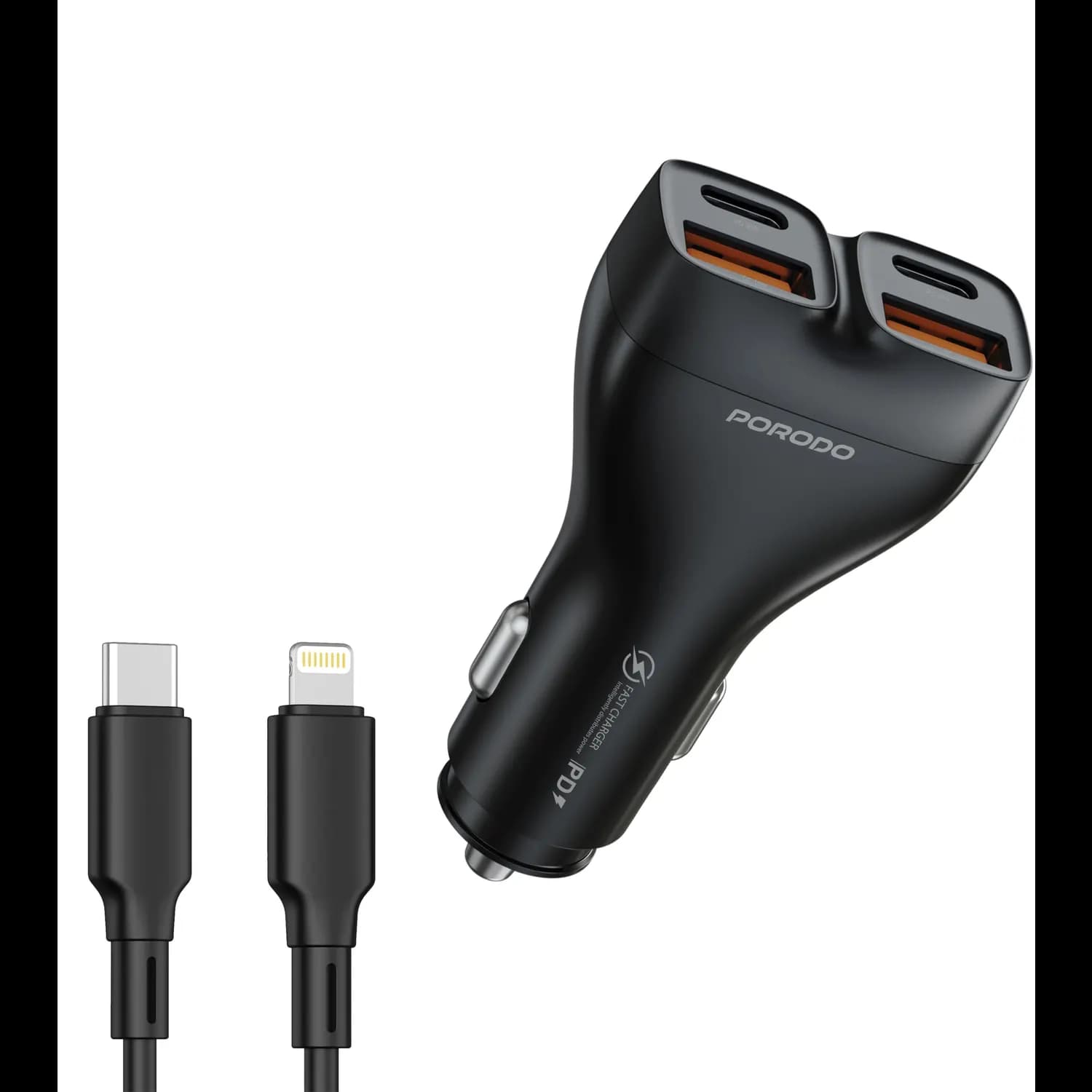 Porodo Car Charger & Audio Transmitter - 102W, USB-C to Lightning 1 Porodo Car Charger & Audio Transmitter - 102W, USB-C to Lightning 1