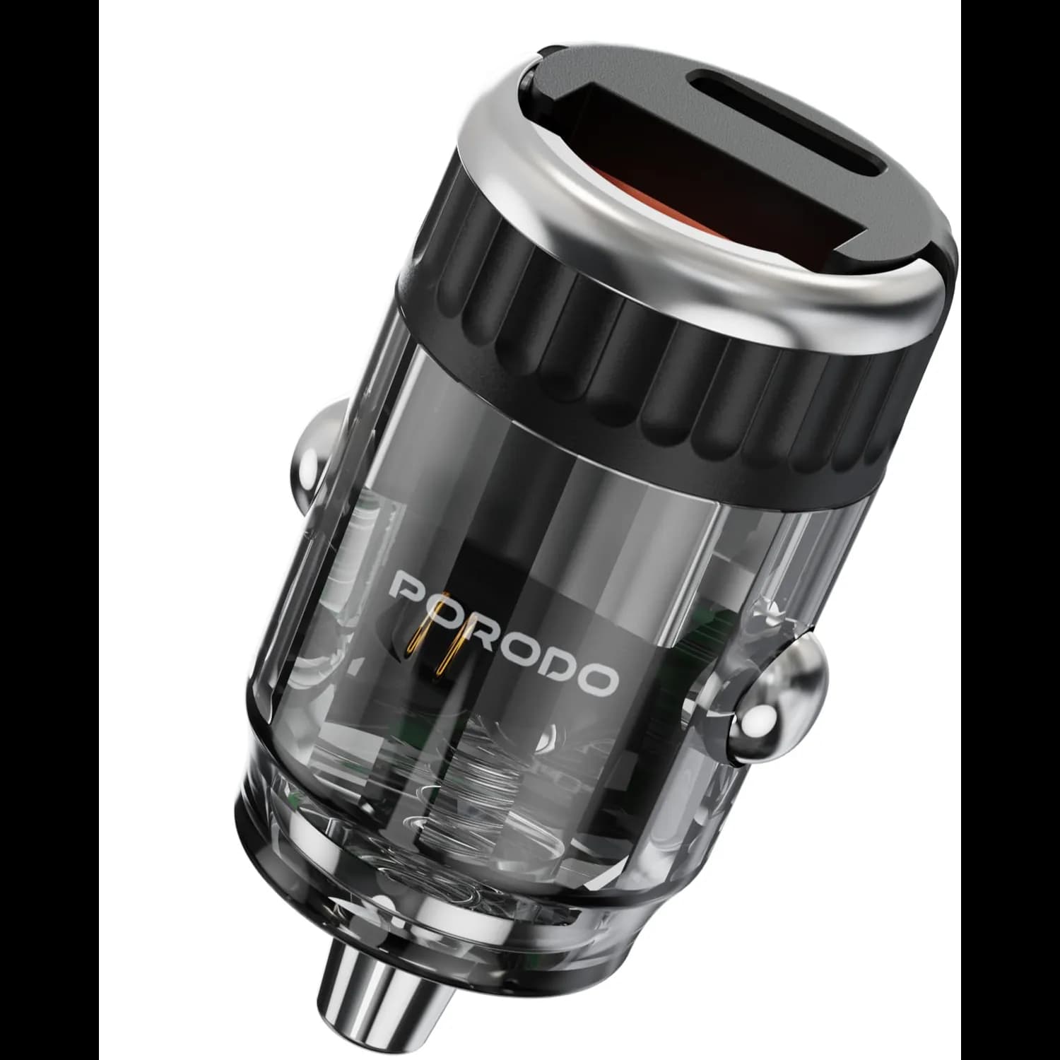 Porodo Car Charger - Dual Port 36W PD & 18W QC, Transparent 1
