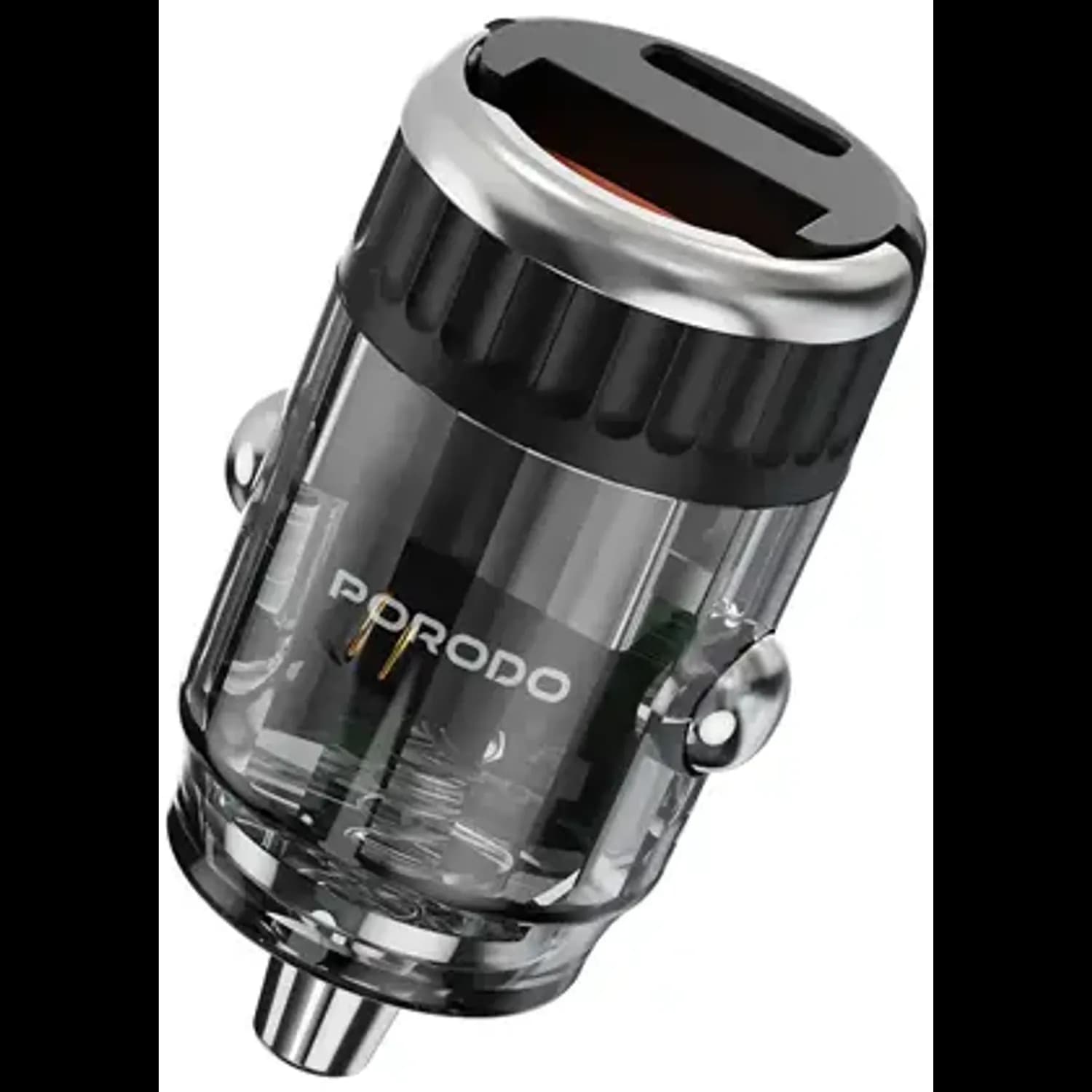 Porodo Car Charger - Dual Port, Transparent, Black 1 Porodo Car Charger - Dual Port, Transparent, Black 1