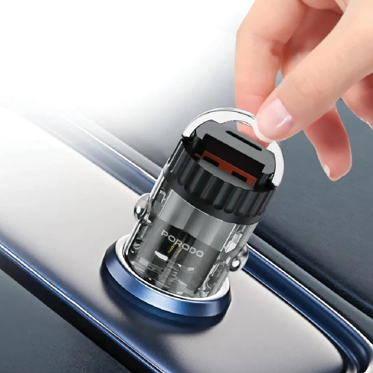 Porodo Car Charger - Dual Port, 36W PD, Transparent 3